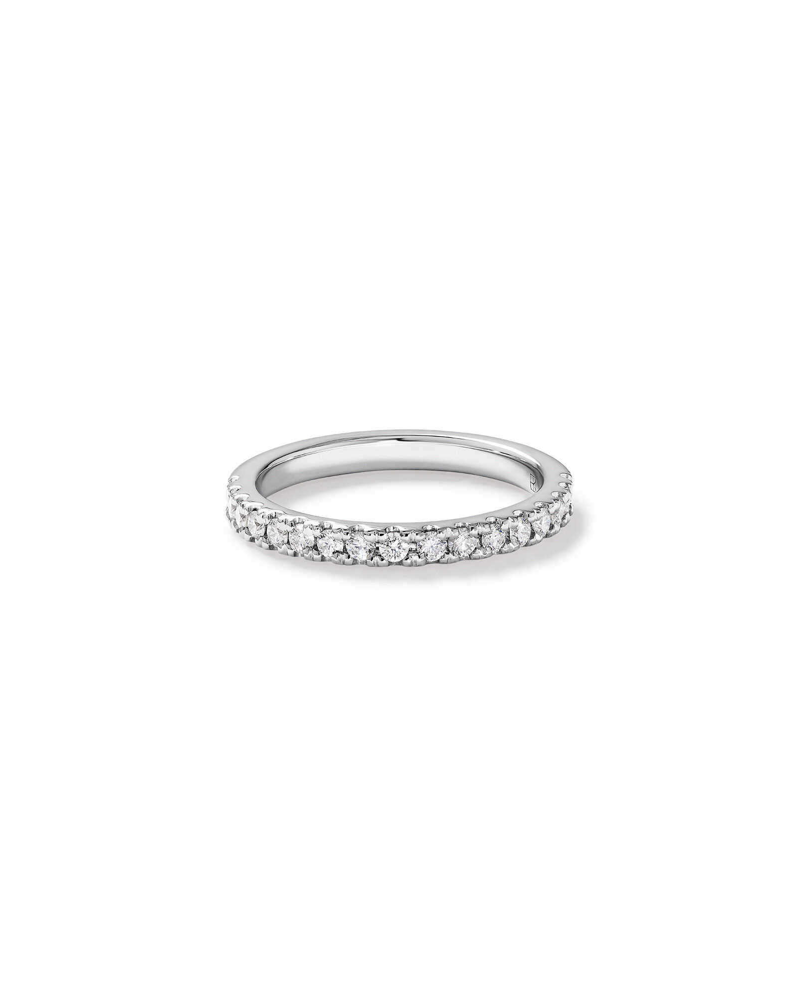 0.25 Carat TW Round Brilliant Claw-Set Wedding Band in 18kt White Gold
