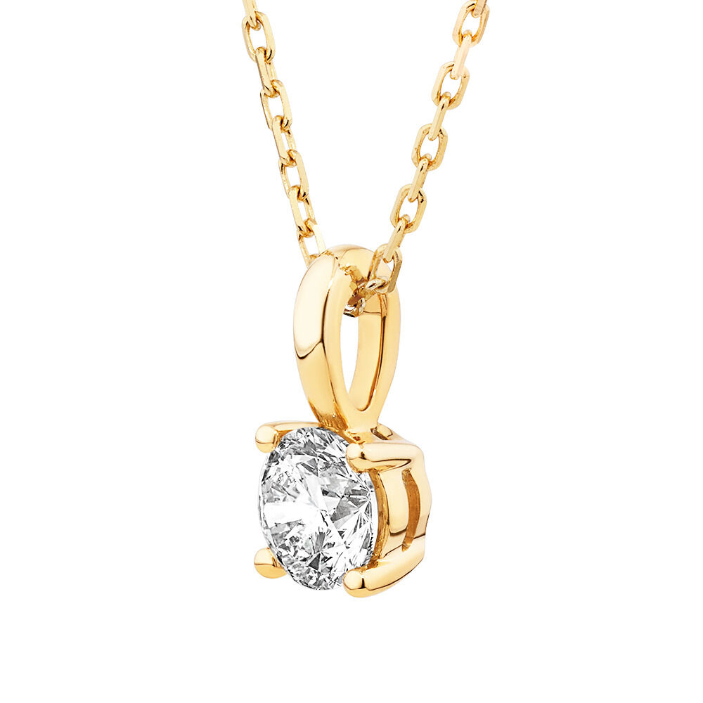 0.25 Carat TW Diamond Solitaire Pendant in 18kt Yellow Gold