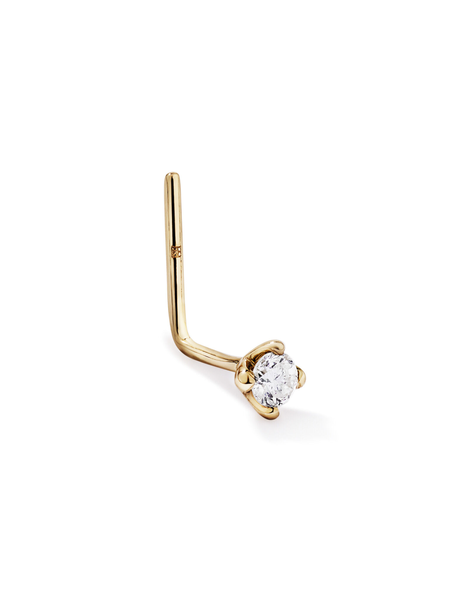 Diamond Nose Stud with 0.03 Carat TW in 10kt Yellow Gold