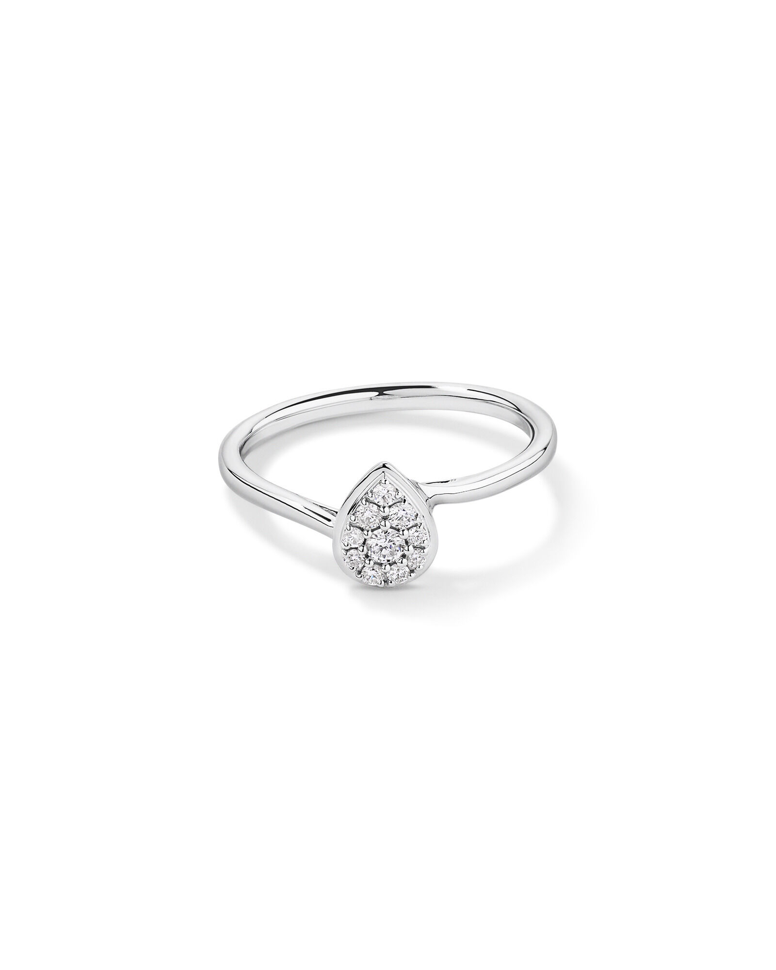 0.15 TW Diamond Pear-Shaped Promise Ring in Sterling Silver