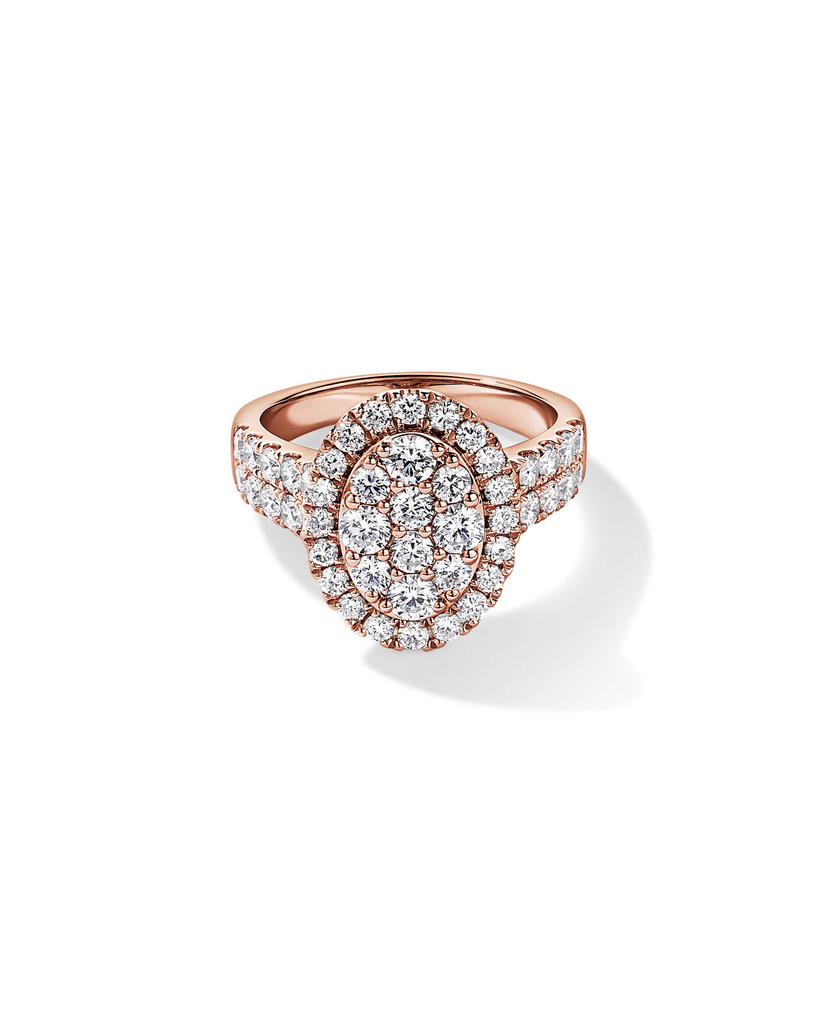 2.00TW Round Brilliant Laboratory-Grown Diamond Cluster Ring in 10kt Rose Gold
