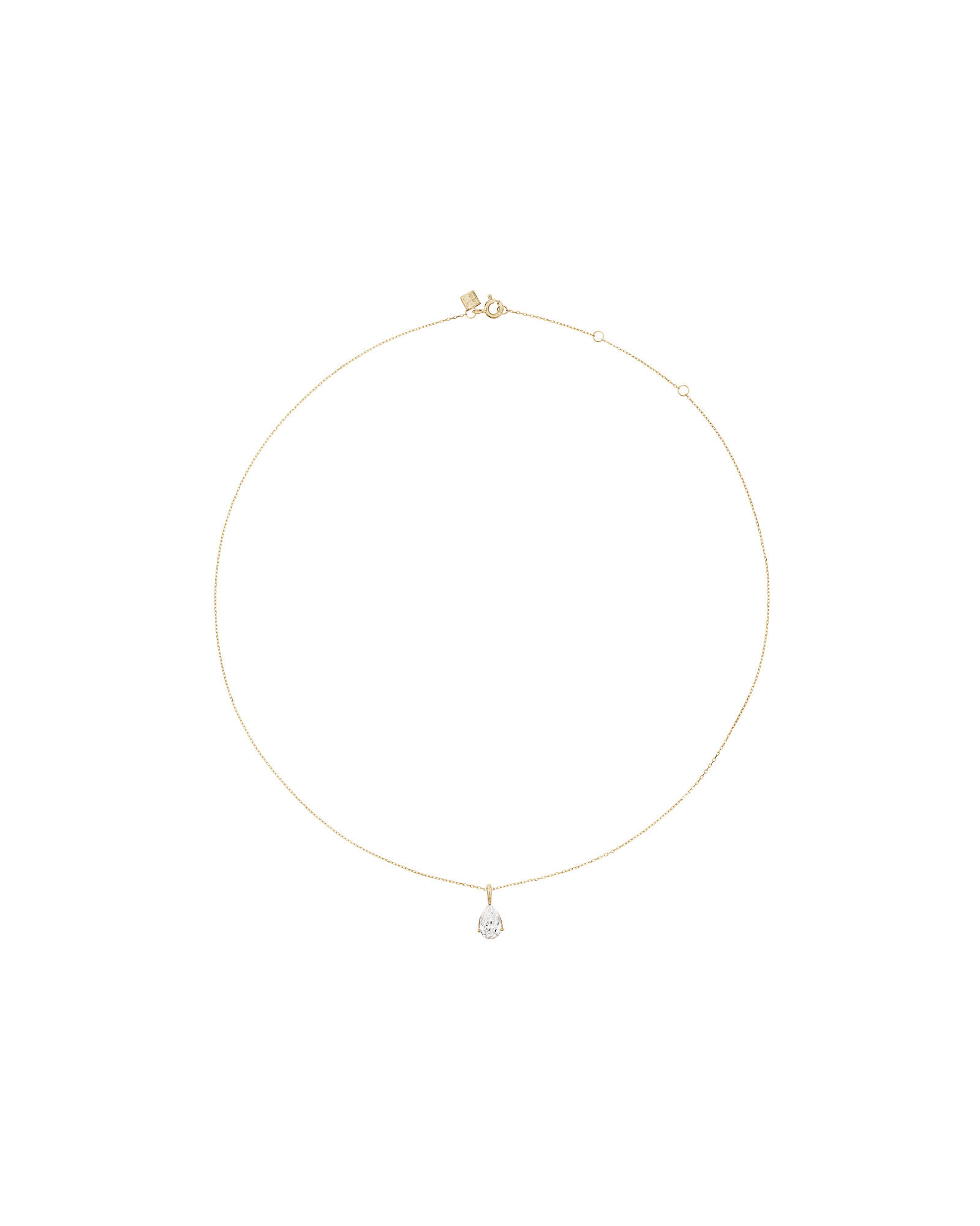 1.00 Carat TW Pear Cut Laboratory-Grown Diamond Solitaire Pendant in 10kt Yellow Gold