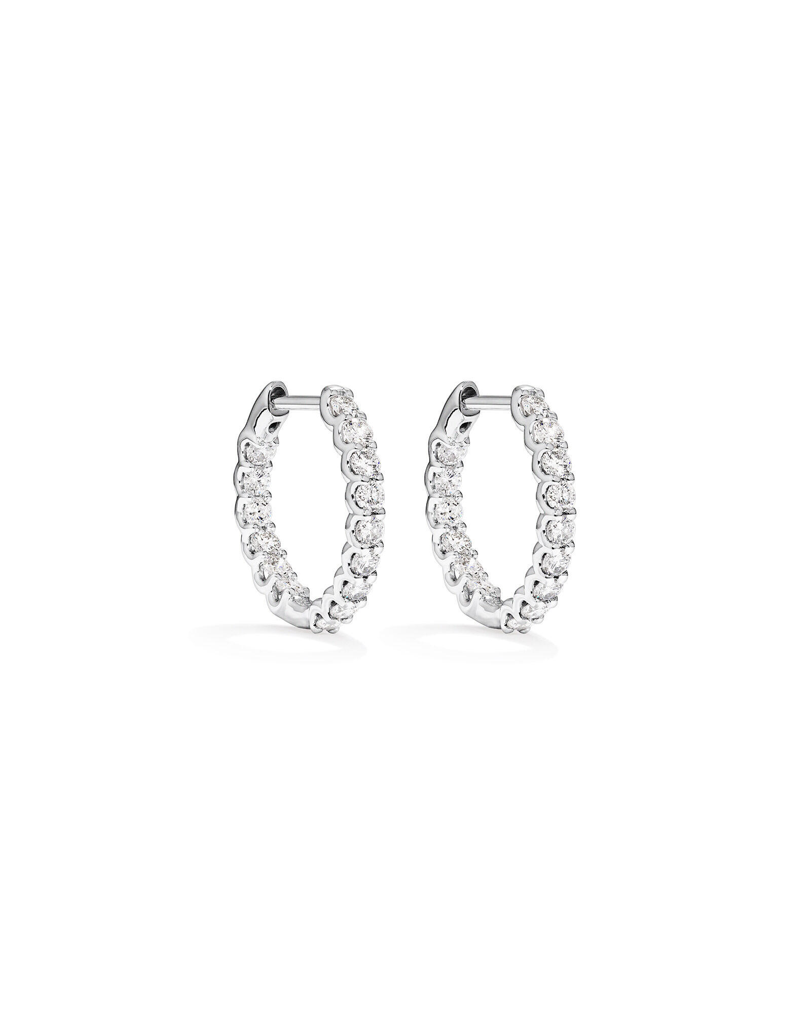 1.00 Carat TW Laboratory-Grown Diamond Hoop Earrings Set in 10kt White Gold