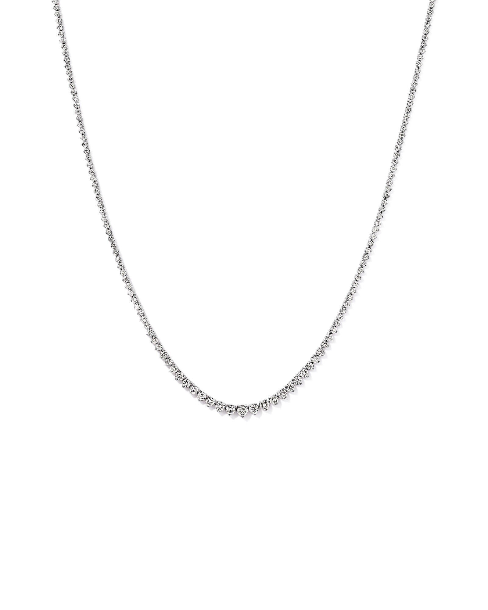 6.00 Carat TW Graduated Diamond RivieraTennis Necklace in 18kt White Gold