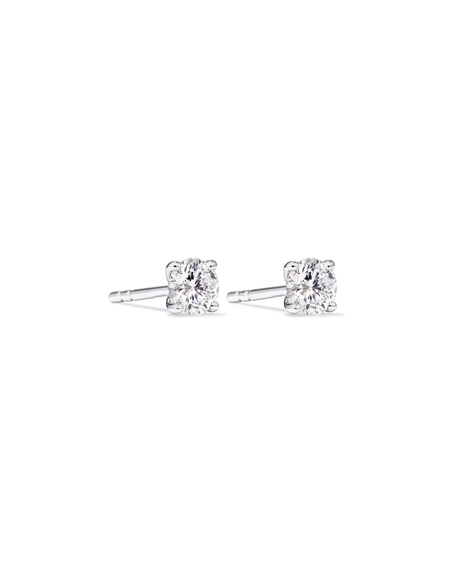 Certified 0.50 Carat TW Diamond Solitaire Stud Earrings in 18kt White Gold