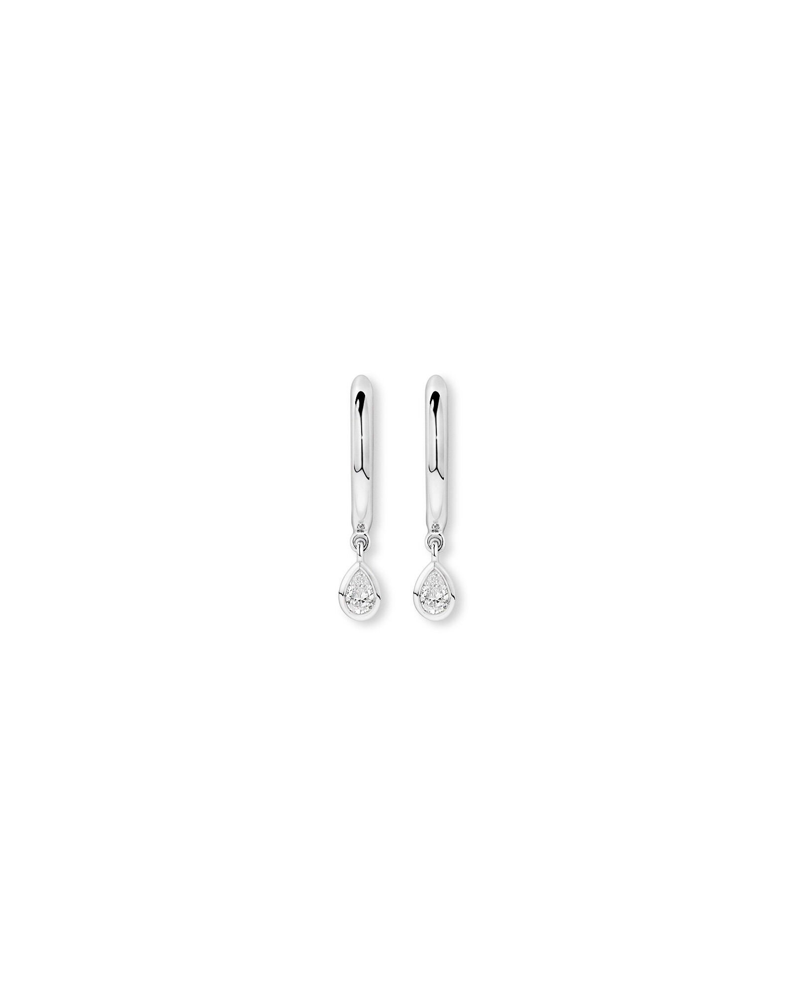 Coffret &agrave; lunettes en poire en diamant cultiv&eacute; en laboratoire 0,25 carat TW en argent sterling