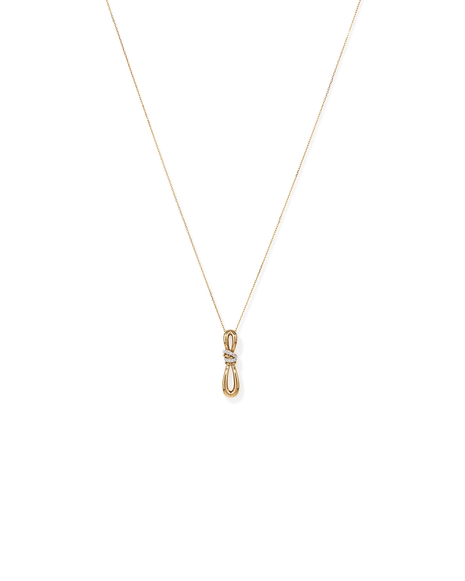 0.07 Carat TW Diamond Knots Pendant in 10kt Yellow Gold