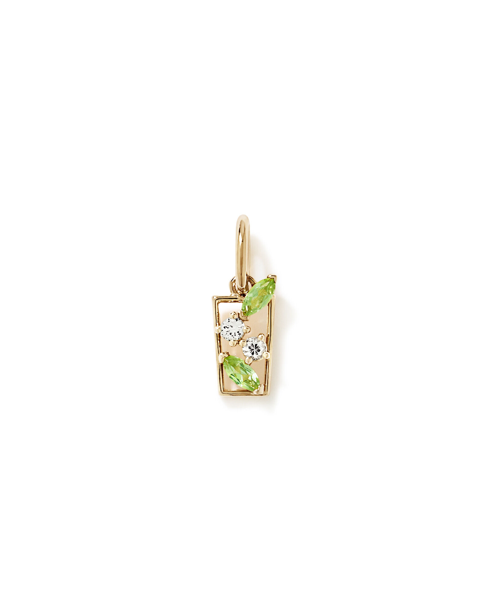 Pendentif cocktail Mojito vert am&eacute;thyste et p&eacute;ridot en Vermeil or 18 carats