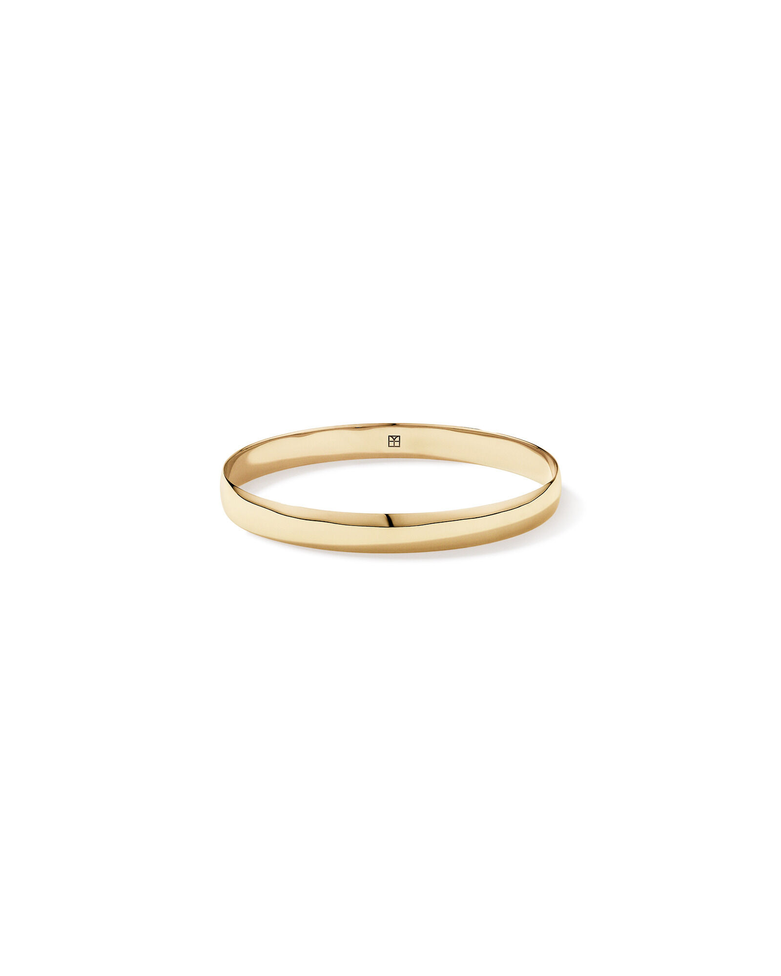 65mm (2.5") 7.3mm Width Solid Round Bangle in 10kt Yellow Gold
