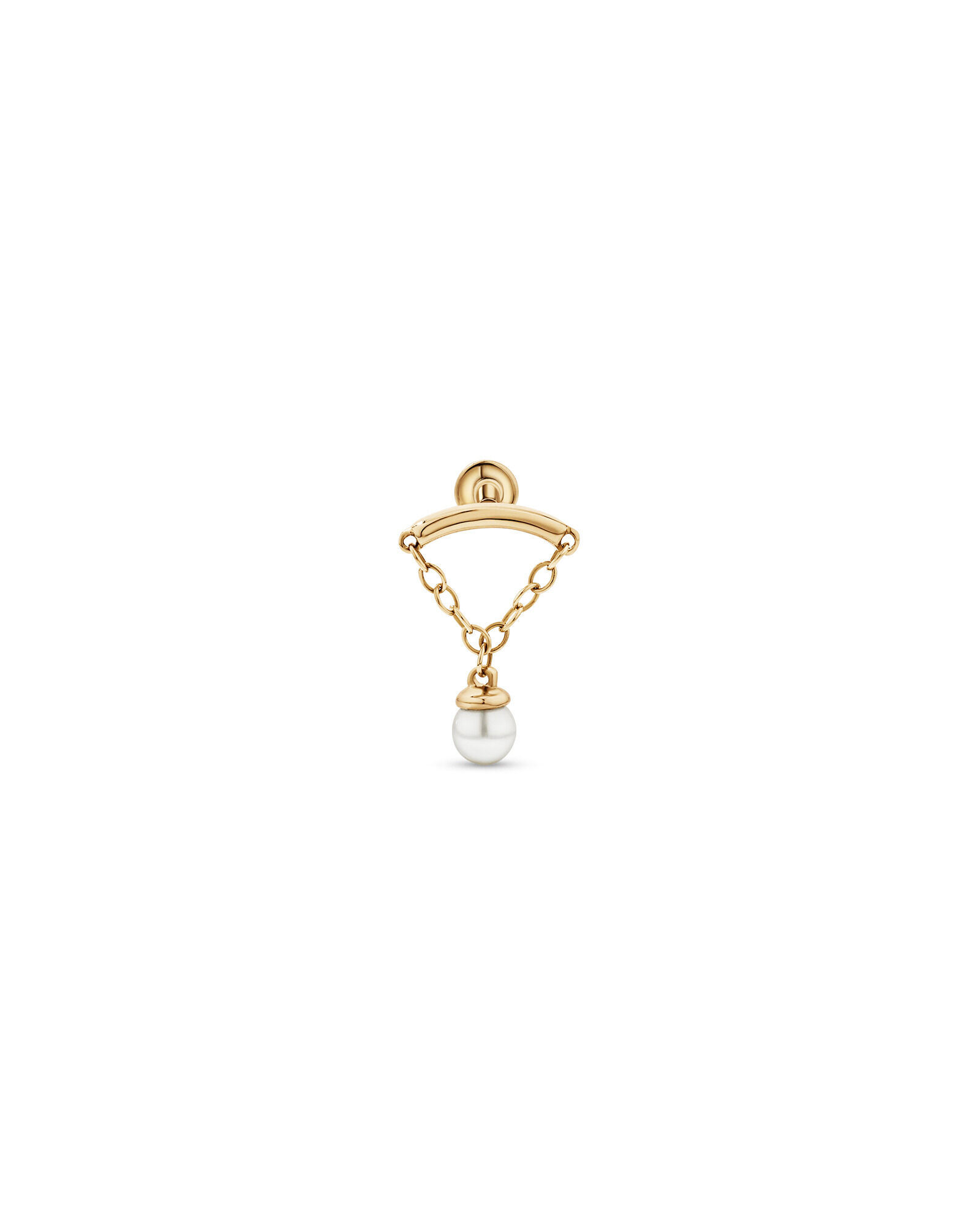 Cultured Freshwater Pearl Floating Single Helix in 10kt Gold