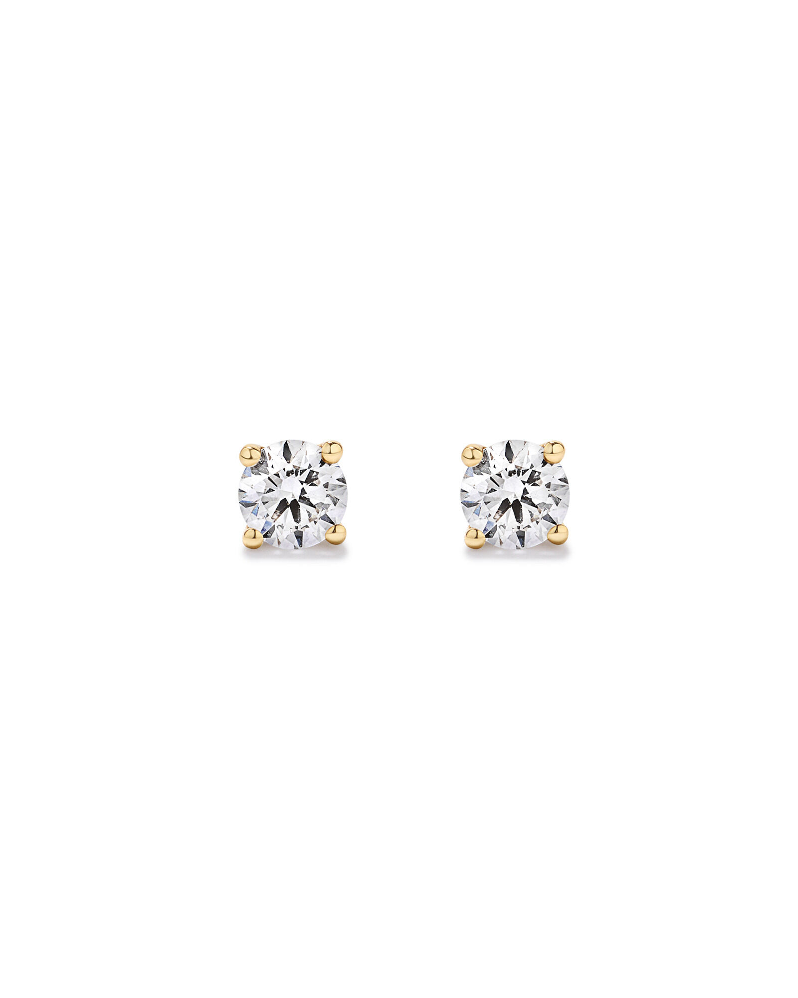 0.60 Carat TW Round Brilliant Laboratory-Grown Diamond Solitaire Stud Earrings in 10kt Yellow Gold