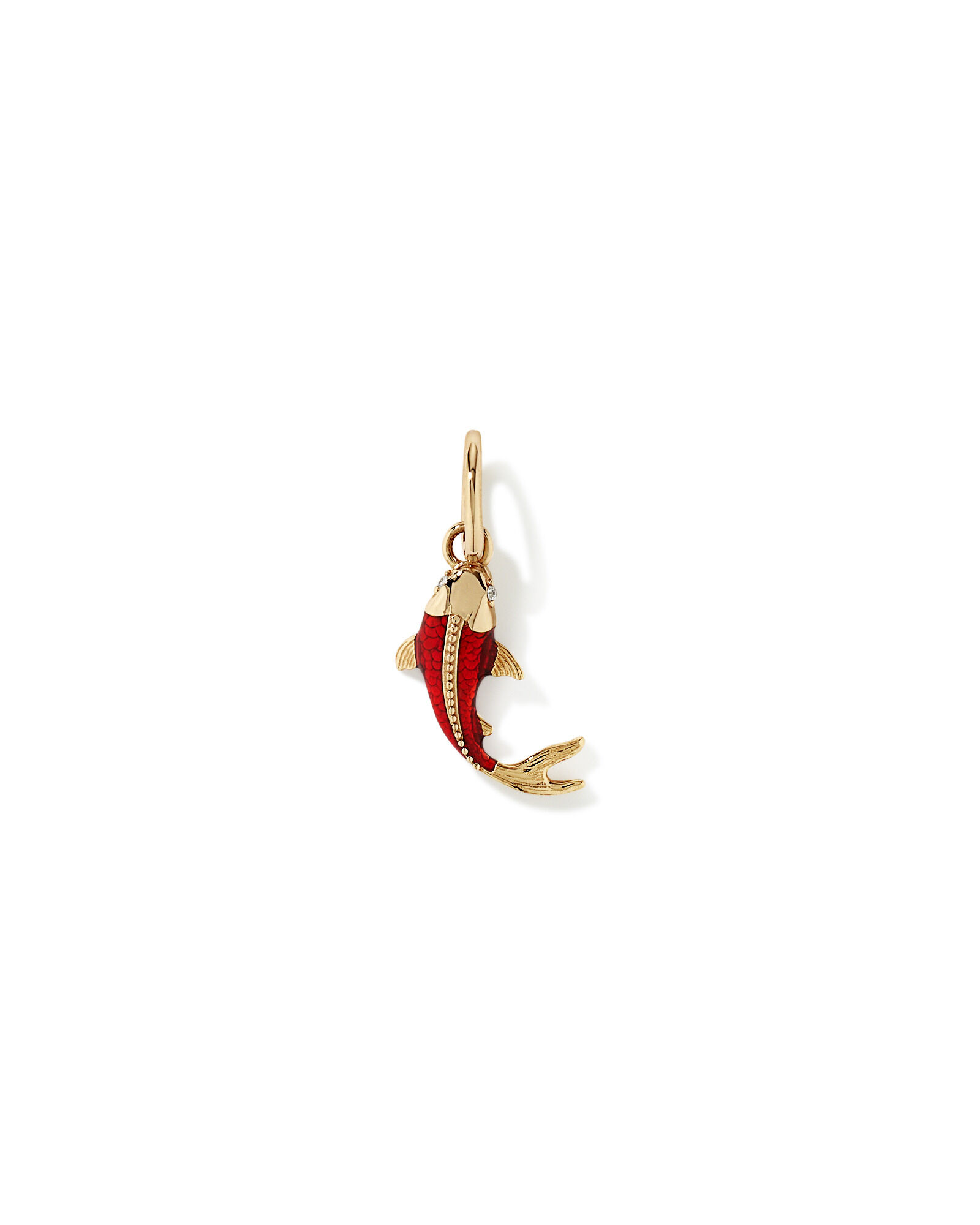 Pendentif de poisson koi avec zirconie cubique en or 10 carats