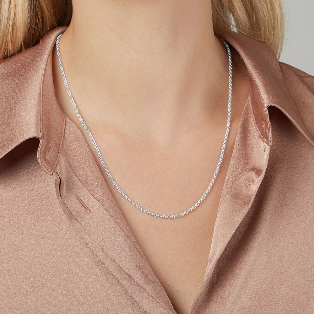 50cm (20") 2mm-2.5mm Width Belcher Chain in Sterling Silver