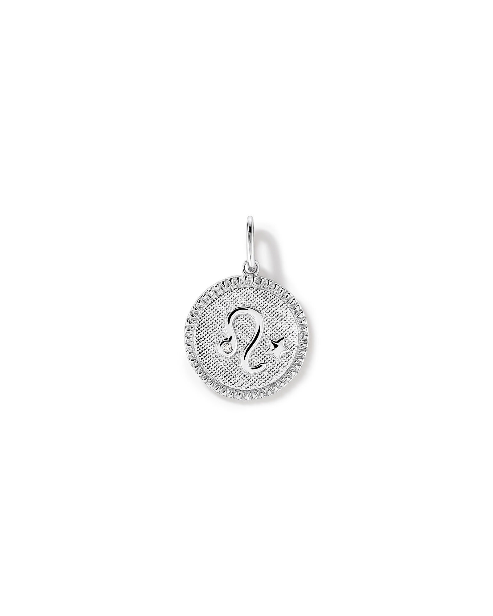 Diamond Accent Leo Zodiac Pendant in Sterling Silver