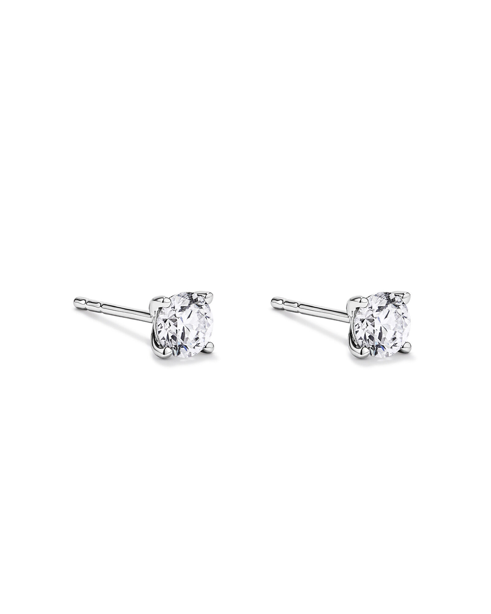0.65TW Lab Diamond Solitaire Stud Earrings in 10kt White Gold