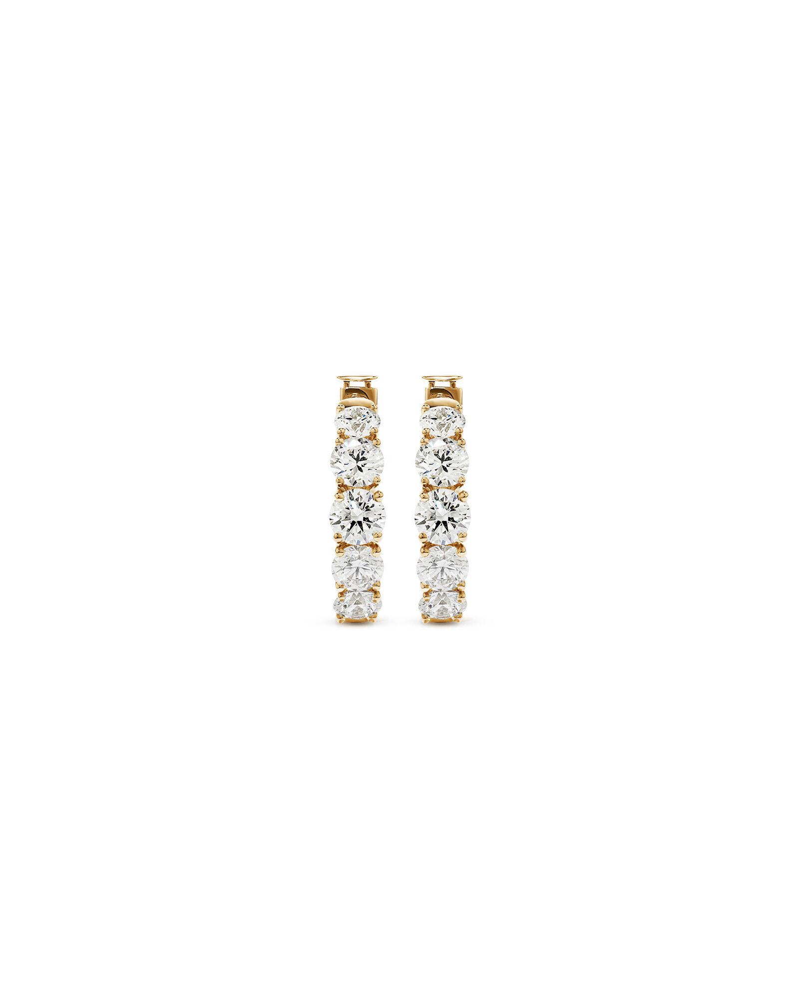 Boucles d&rsquo;oreilles Huggie en diamant cultiv&eacute;es en laboratoire 3,02 carats TW en or jaune 10 carats