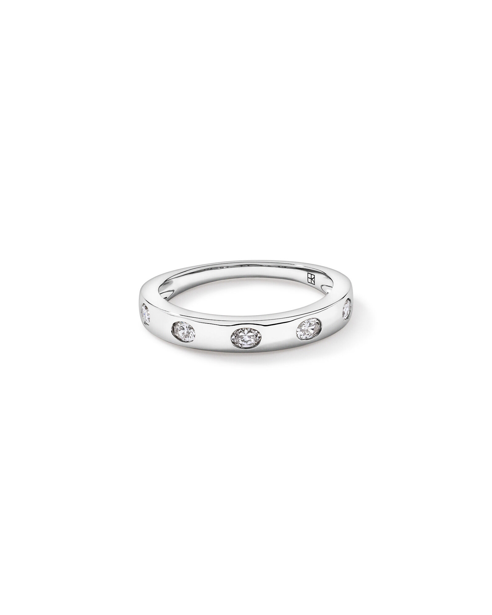 0.22TW Oval Laboratory-Grown Diamond Wedding Band in 14kt White Gold