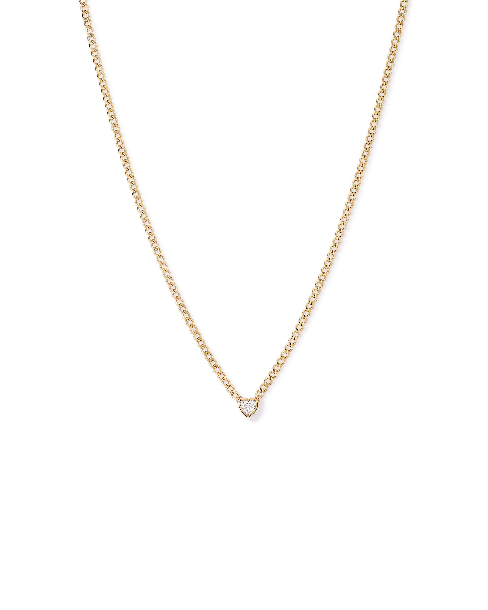 1.00 Carat TW Laboratory-Grown Diamond Heart Chain Necklace in 10kt Yellow Gold
