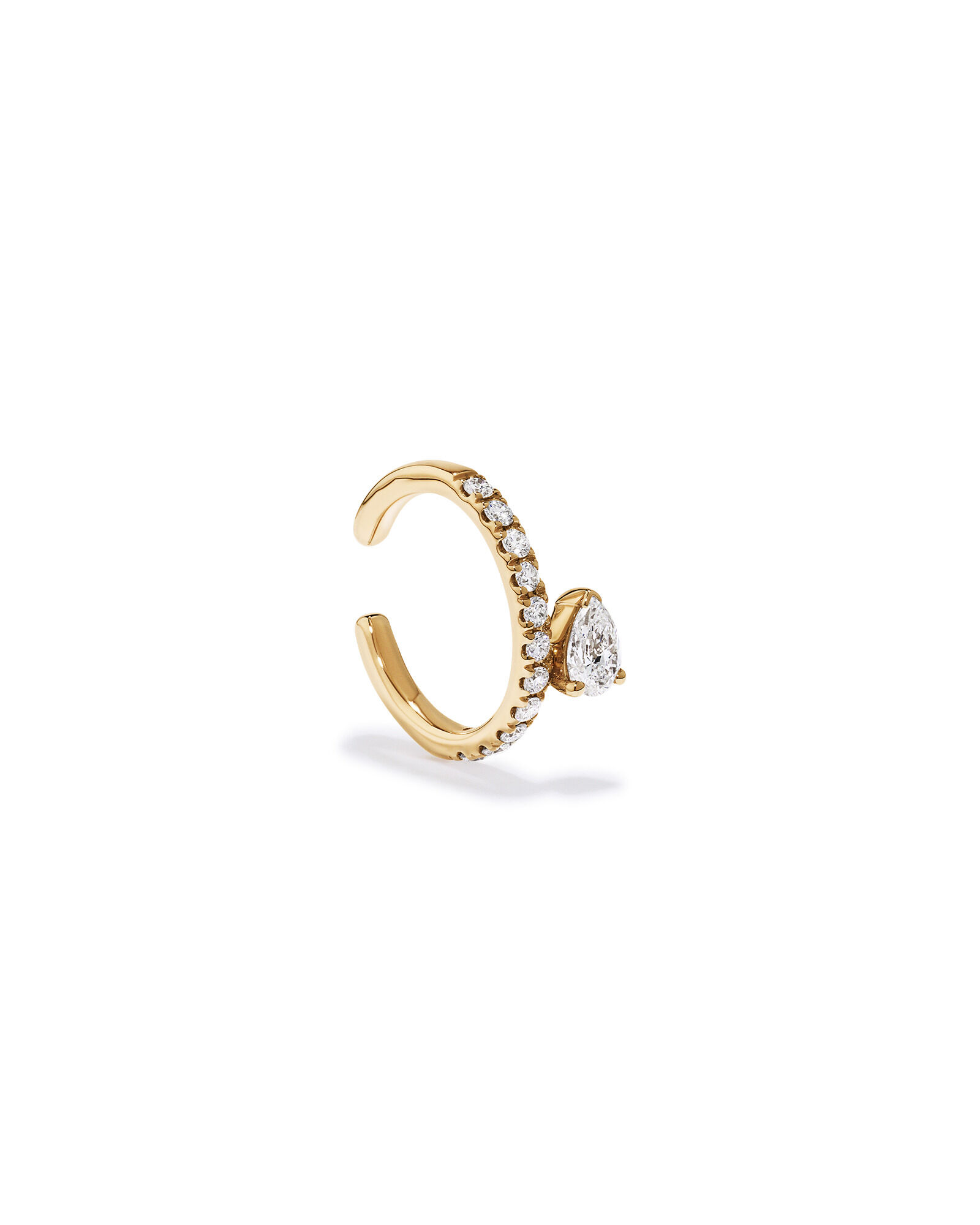 Conque d&rsquo;oreille diamant&eacute;e TW de 0,19 carat cultiv&eacute;e en laboratoire en or jaune 10 kt