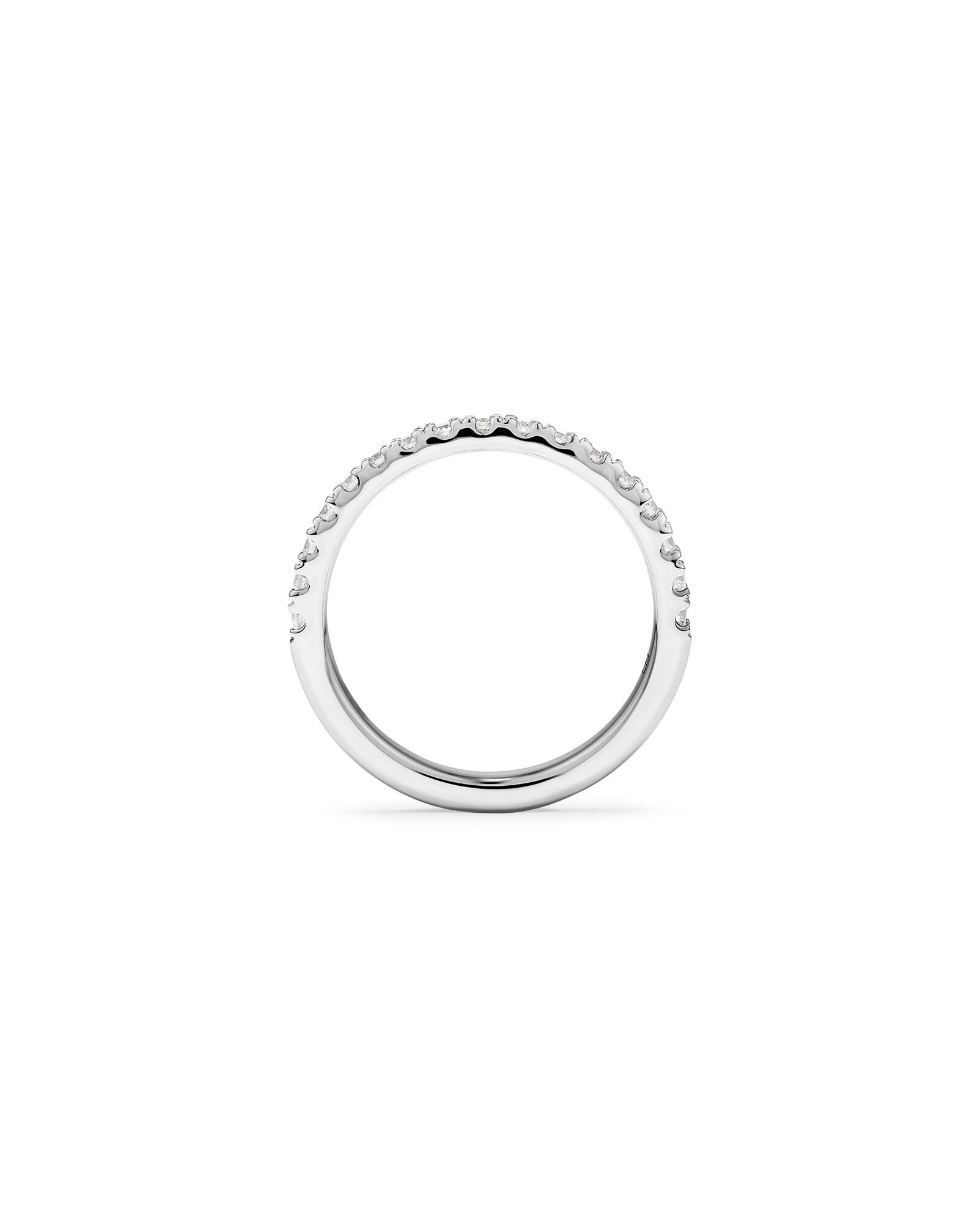0.25 Carat TW Round Brilliant Claw-Set Wedding Band in 18kt White Gold