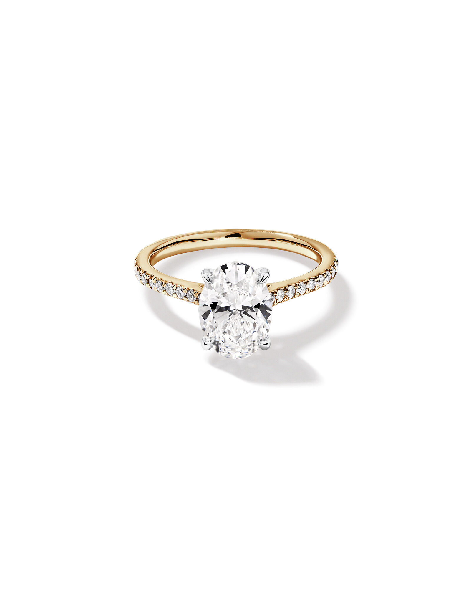 2.20 Carat TW Oval Cut Laboratory-Grown Diamond Engagement Ring in 14kt Yellow & White Gold
