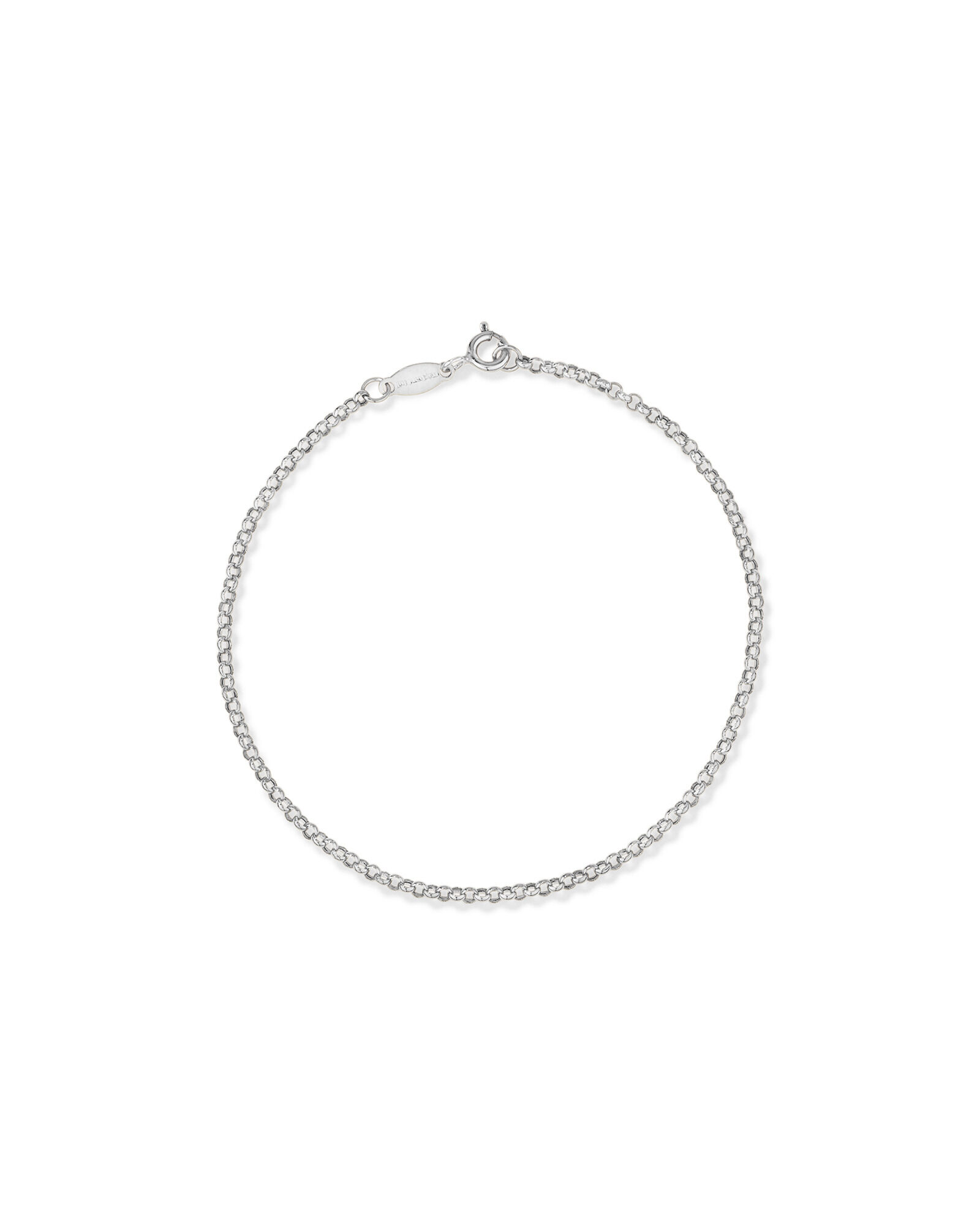 Hollow Belcher Bracelet in 10kt White Gold
