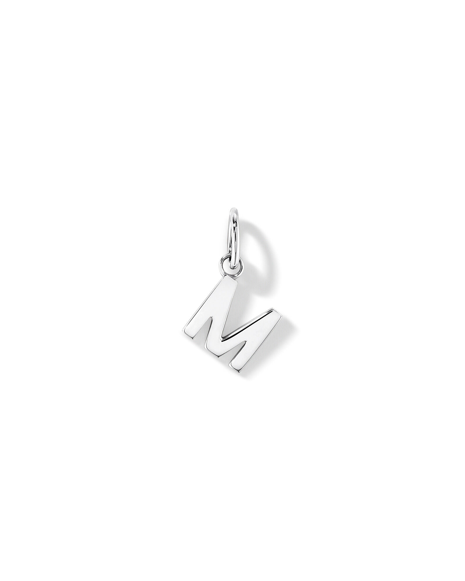 Letter M Initial Pendant in Sterling Silver