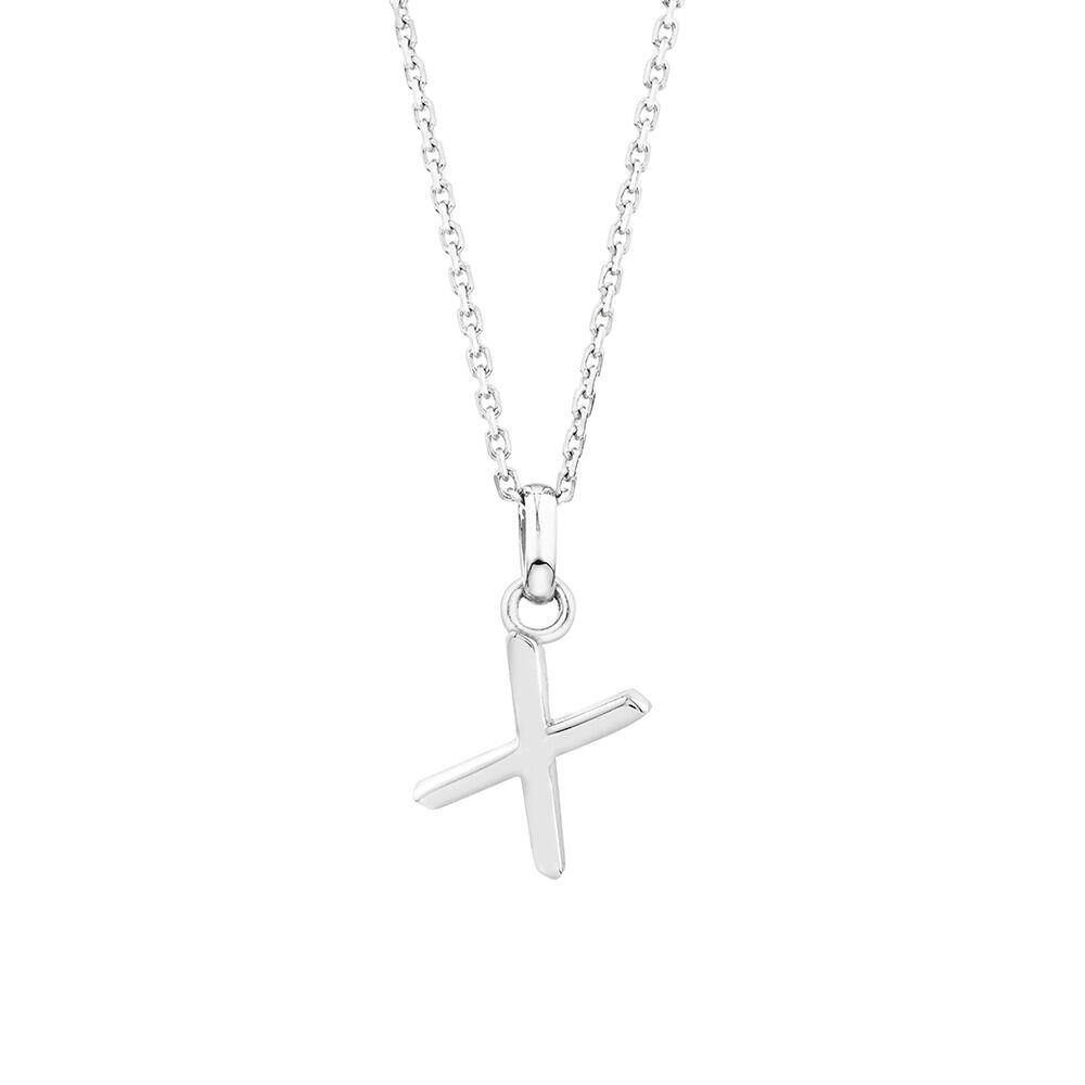 "X" Initial Pendant in Sterling Silver