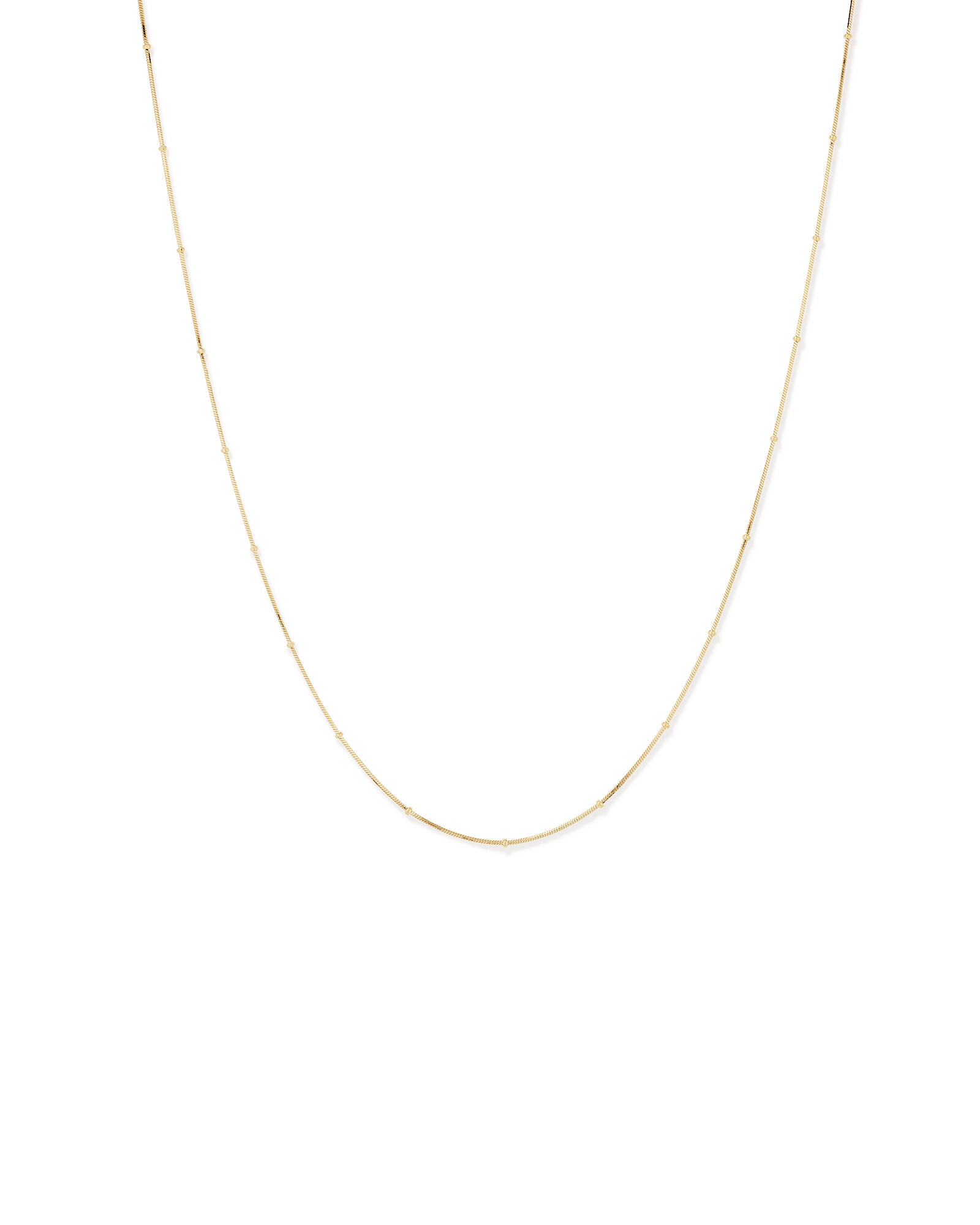 Snake Chain and Bead Station Necklace in 10kt Yellow Gold