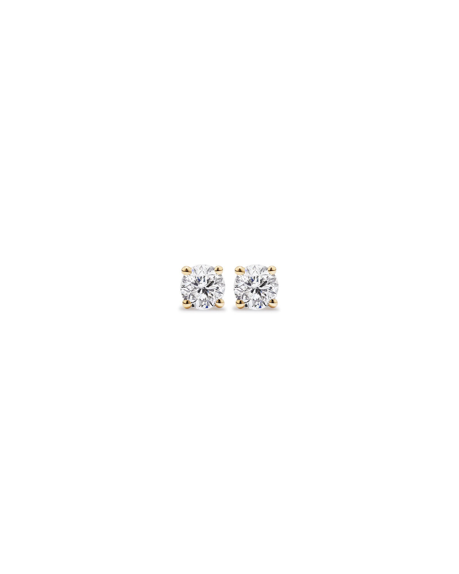 Certified 0.25 Carat TW Round Brilliant Diamond Solitaire Stud Earrings in 18kt Yellow Gold