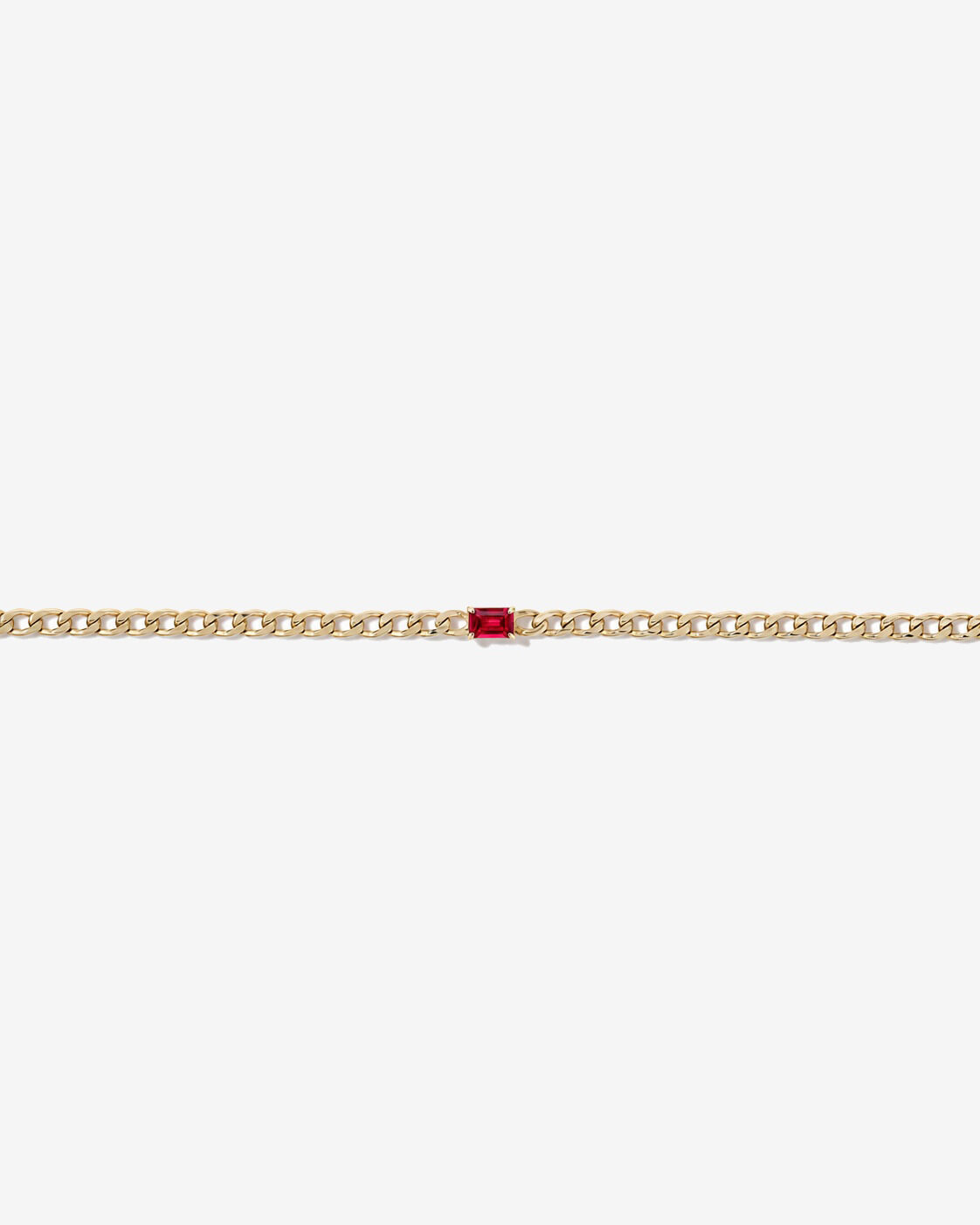 Bracelet gourmette Rubis cr&eacute;&eacute; en or jaune 10 ct