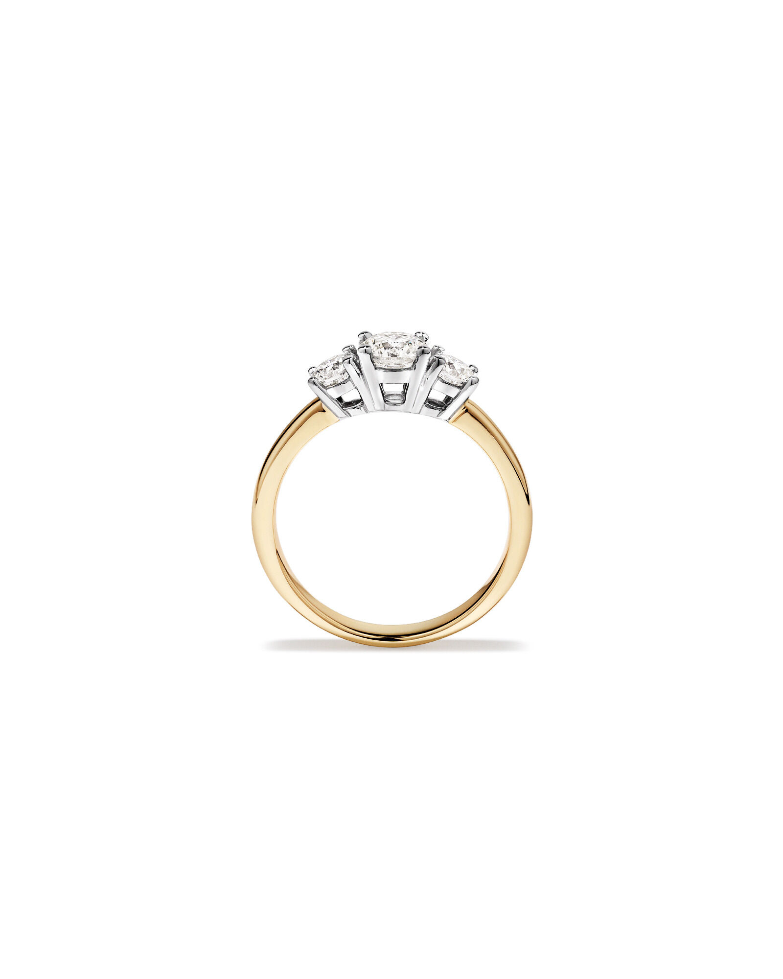1.00 Carat TW 3 Stone Signature 101 Diamond Ring in 14kt Yellow and White Gold