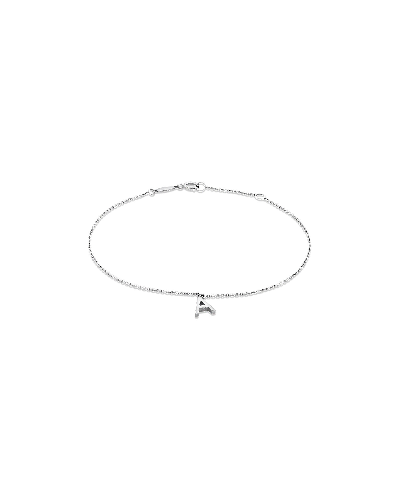 19cm (7.5") A Initial Bracelet in Sterling Silver