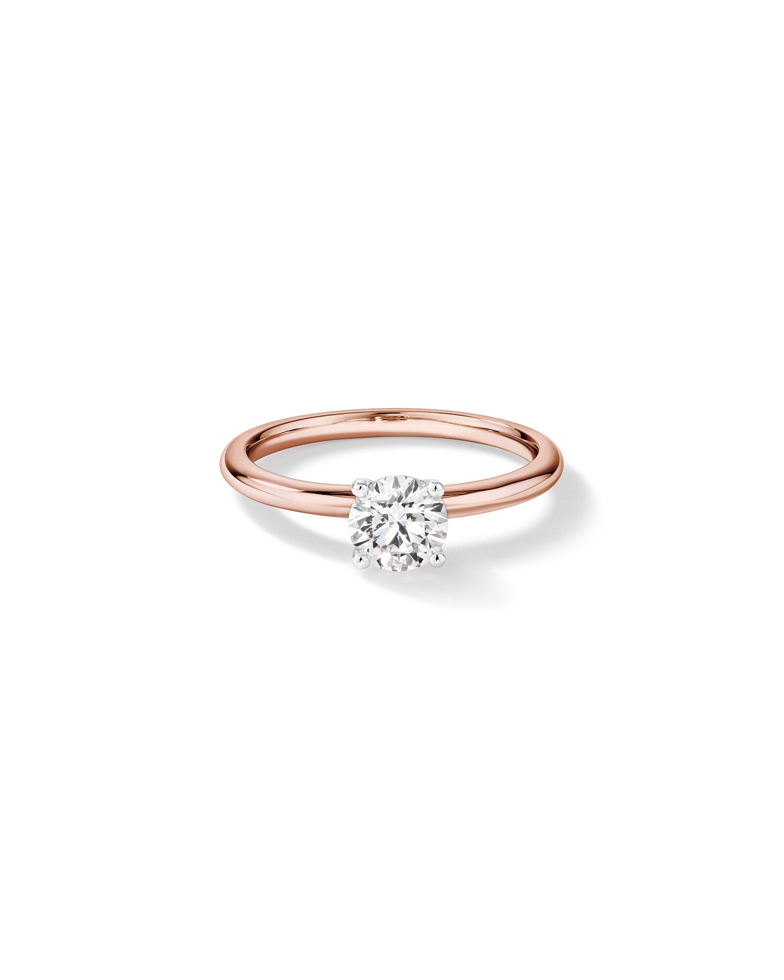 0.70 Carat TW Round Brilliant Laboratory-Grown Diamond Solitaire Engagement Ring in 14kt Rose and White Gold