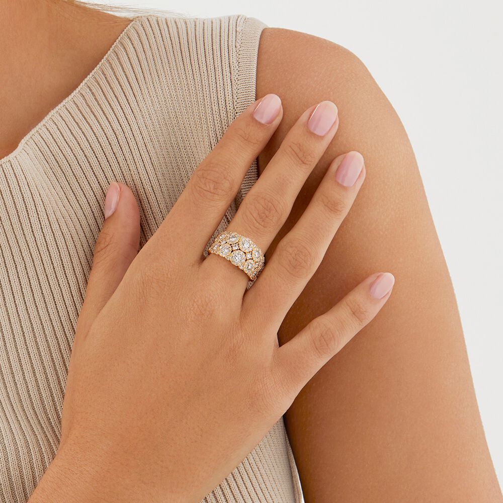 2 Row Bubble Ring with 2.00 Carat TW Diamonds in 14kt Yellow Gold