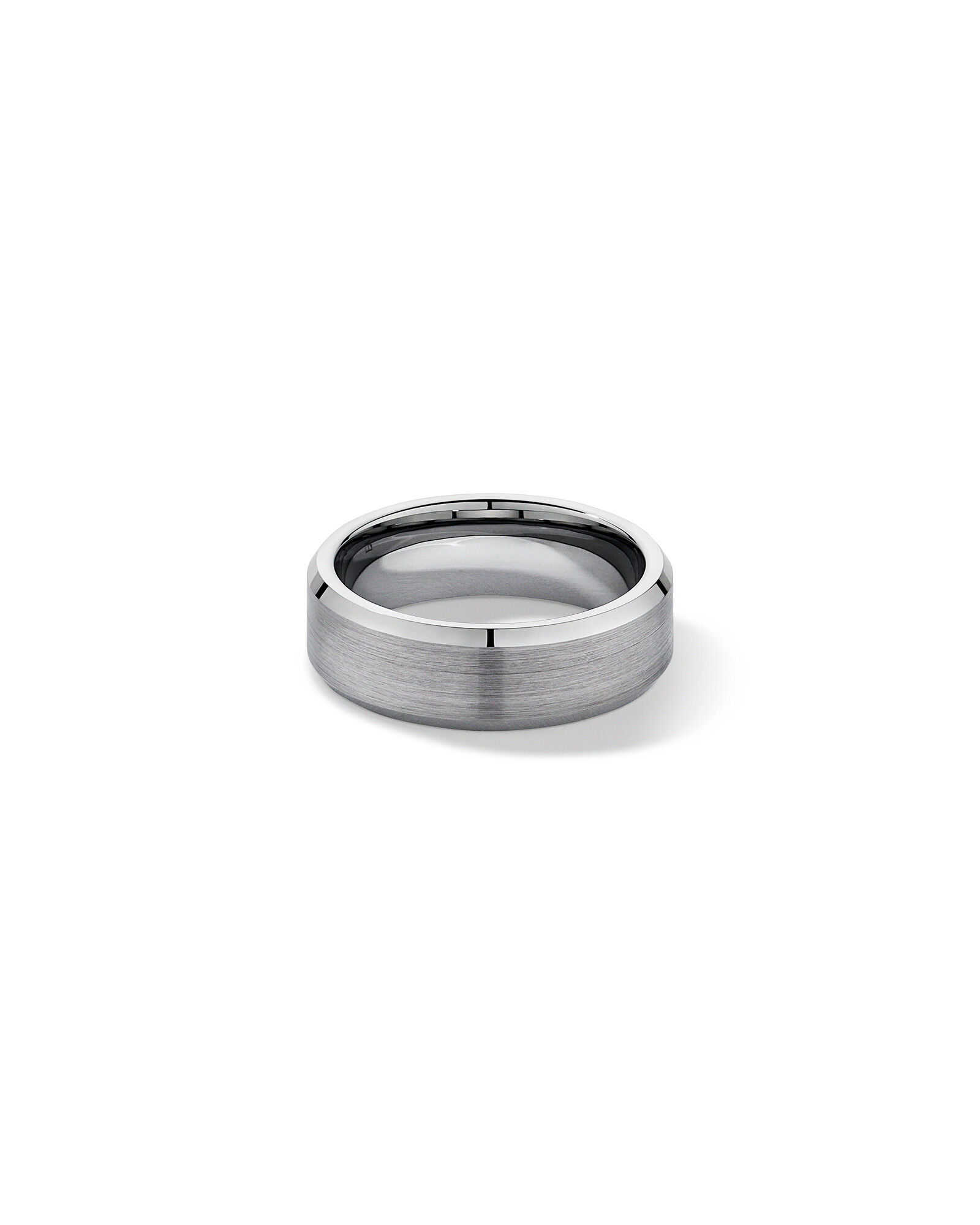 7mm Bevelled Edge Wedding Band in Tungsten