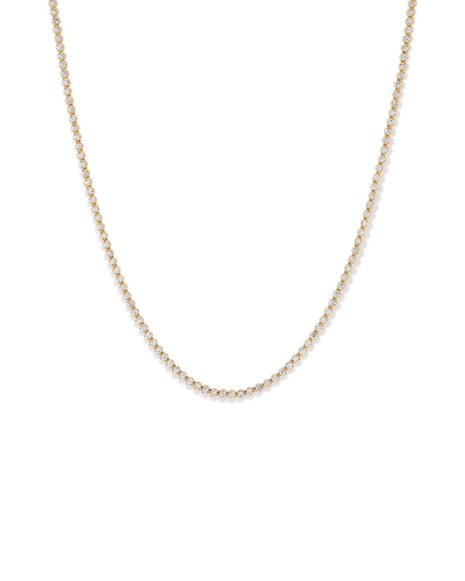 4.00 Carat TW Laboratory-Grown Diamond Tennis Necklace set in 10kt Yellow Gold