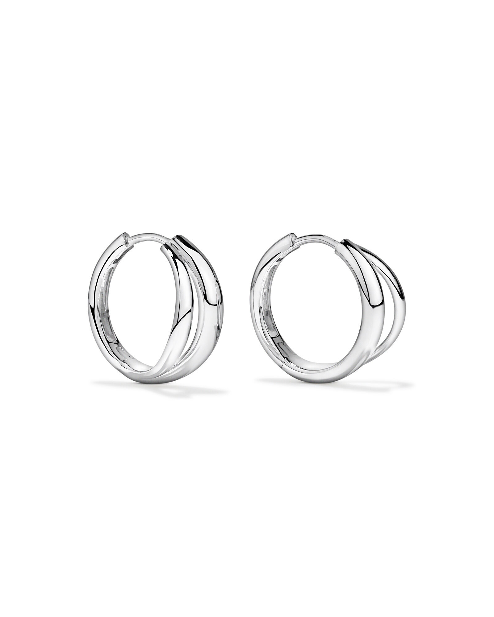Split Huggie Earrings in Sterling Silver