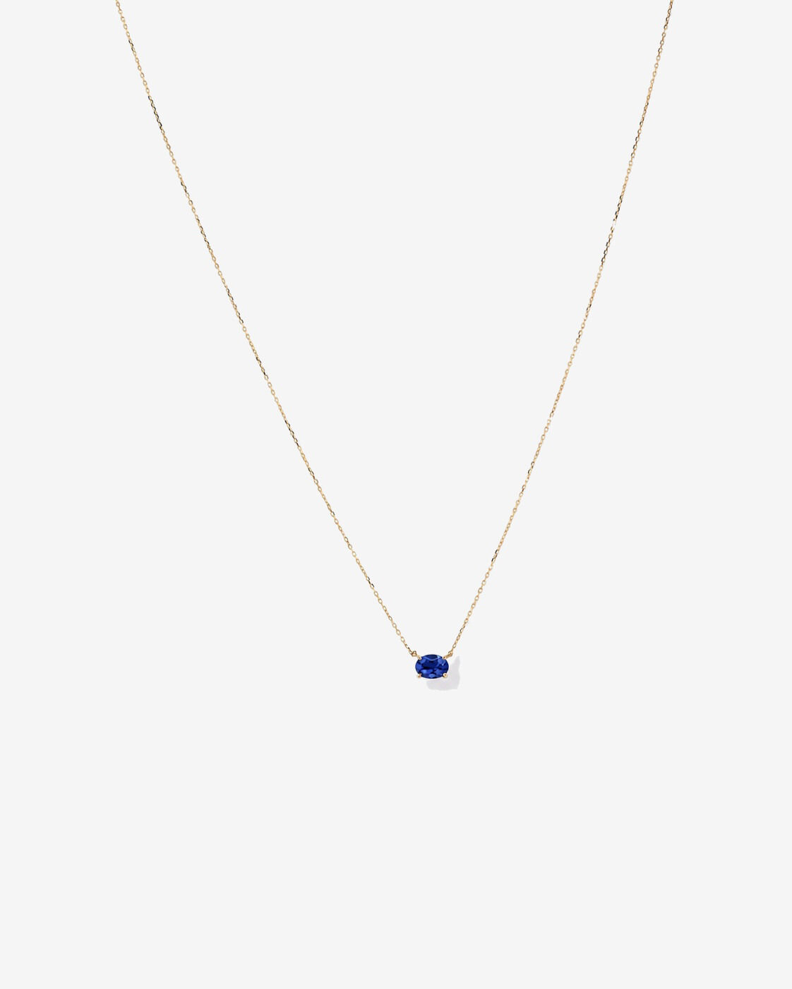 Collier ovale est-ouest Saphir en or jaune 10 ct