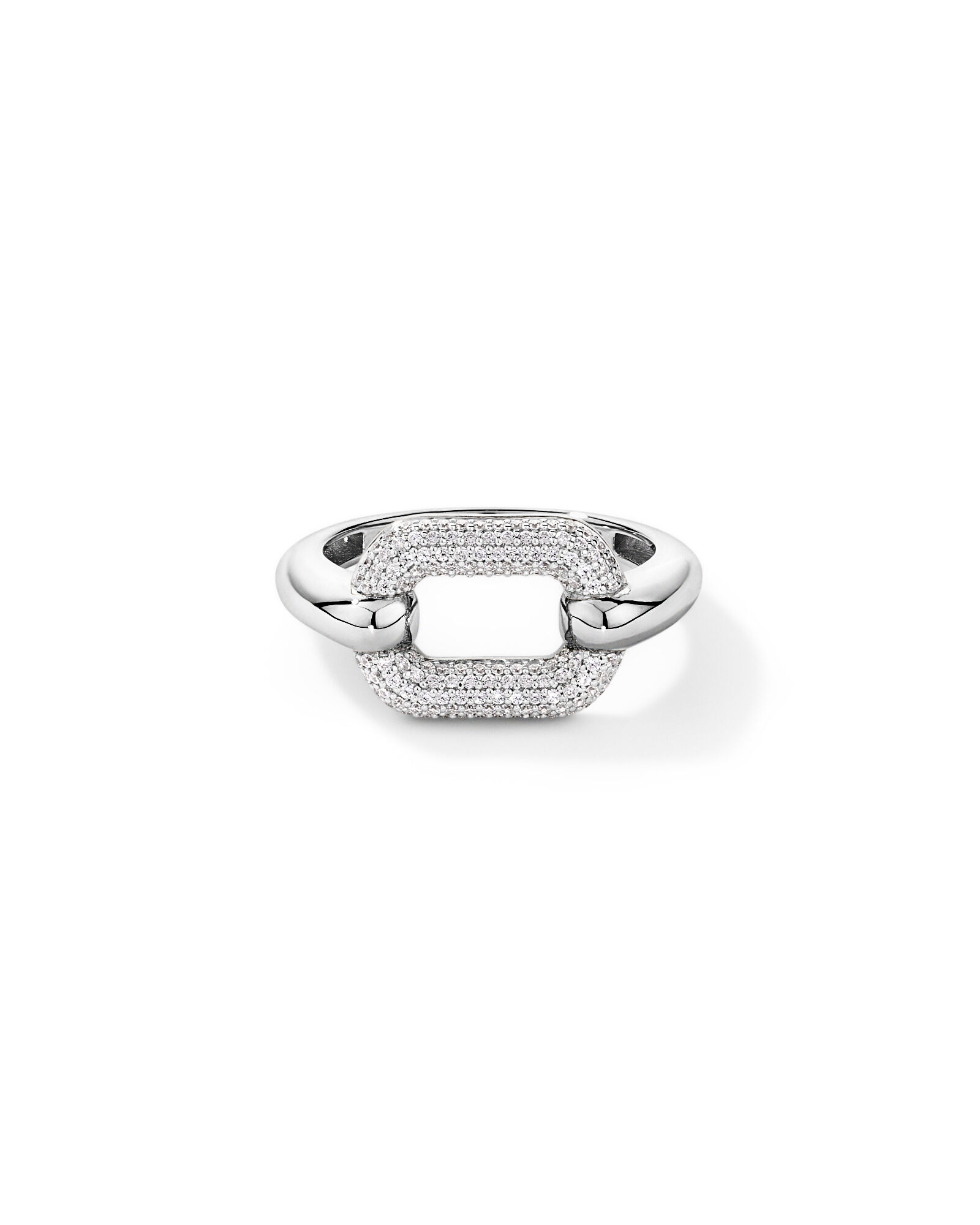 Luxe Links Ring with Cubic Zirconia in Sterling Silver