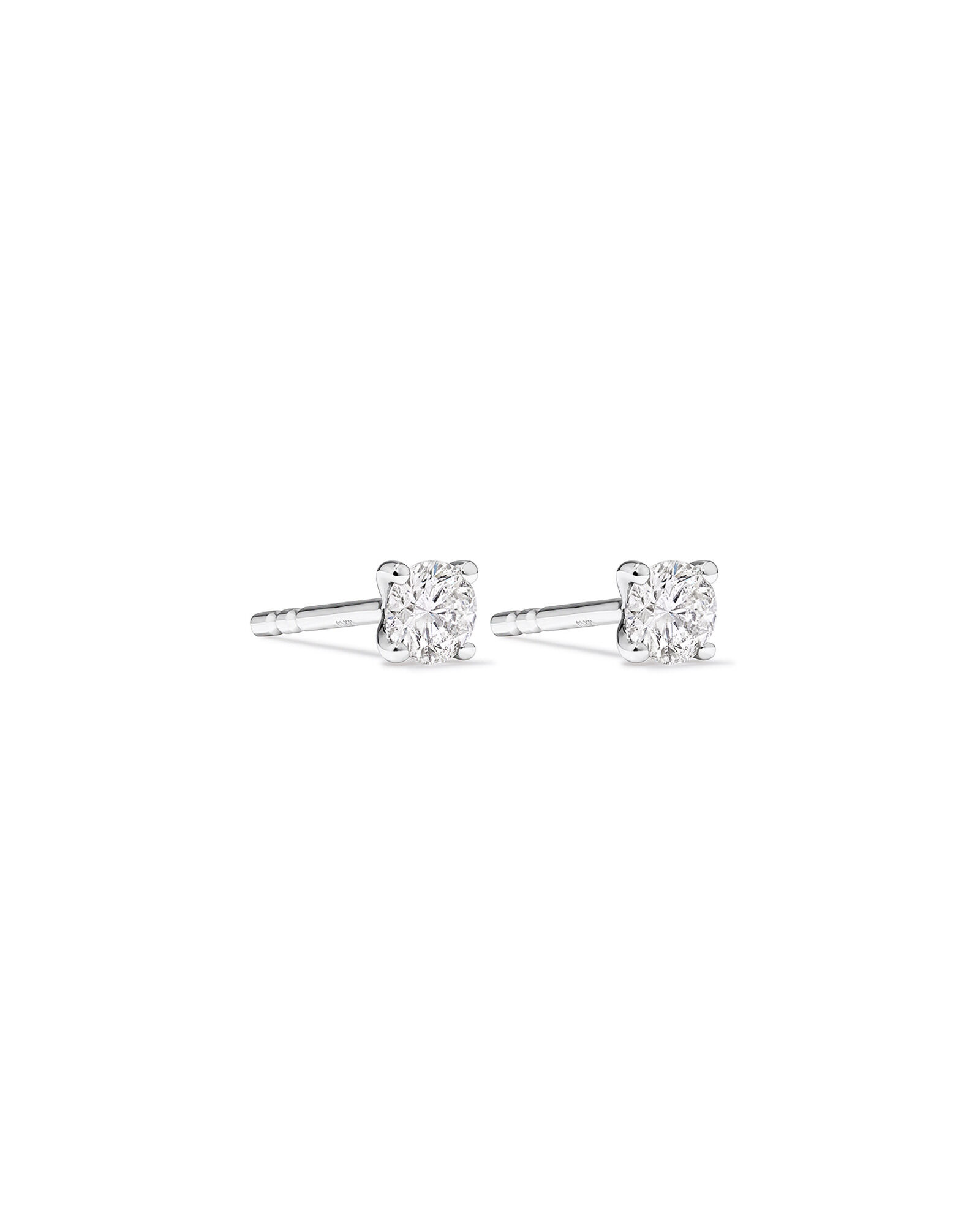 Certified 0.25 Carat TW Diamond Solitaire Stud Earrings in 18kt White Gold