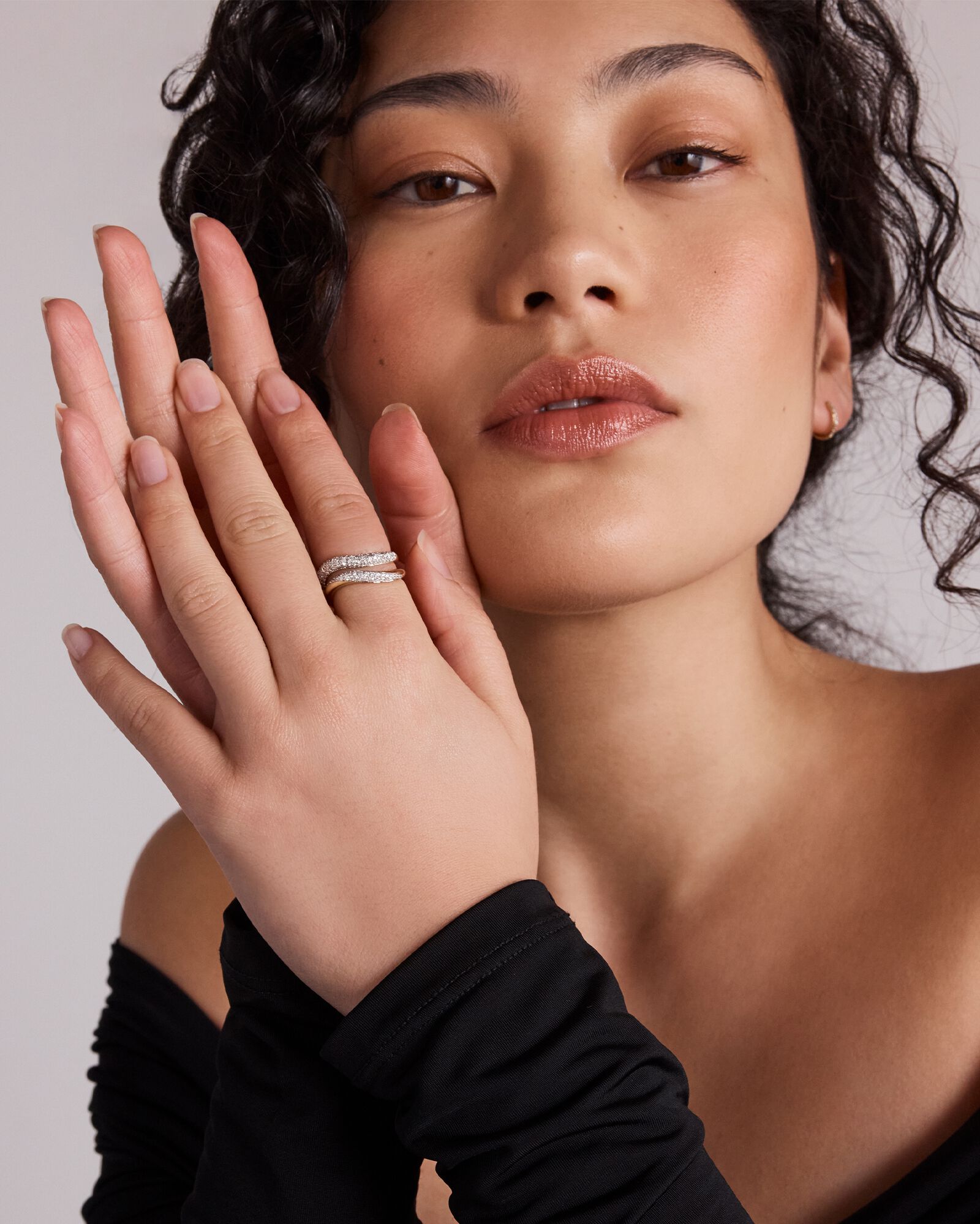 0.23 Carat TW Diamond Stardust Wave Ring in 10kt Yellow Gold