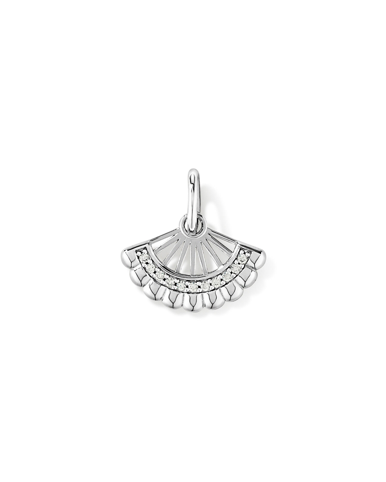 Pendentif &eacute;ventail avec zirconie cubique en argent sterling
