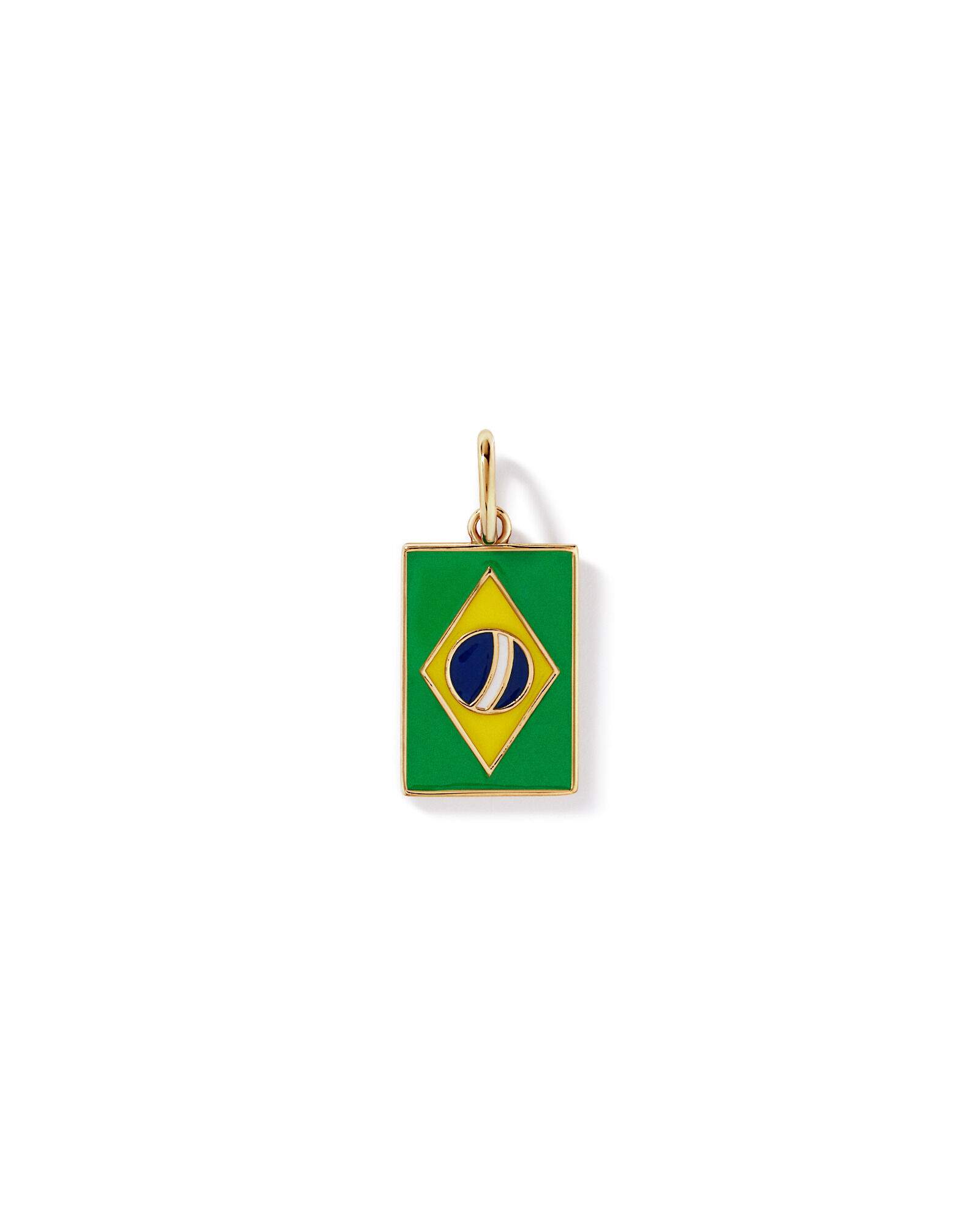 Pendentif du drapeau du Br&eacute;sil en 18Kt Vermeil