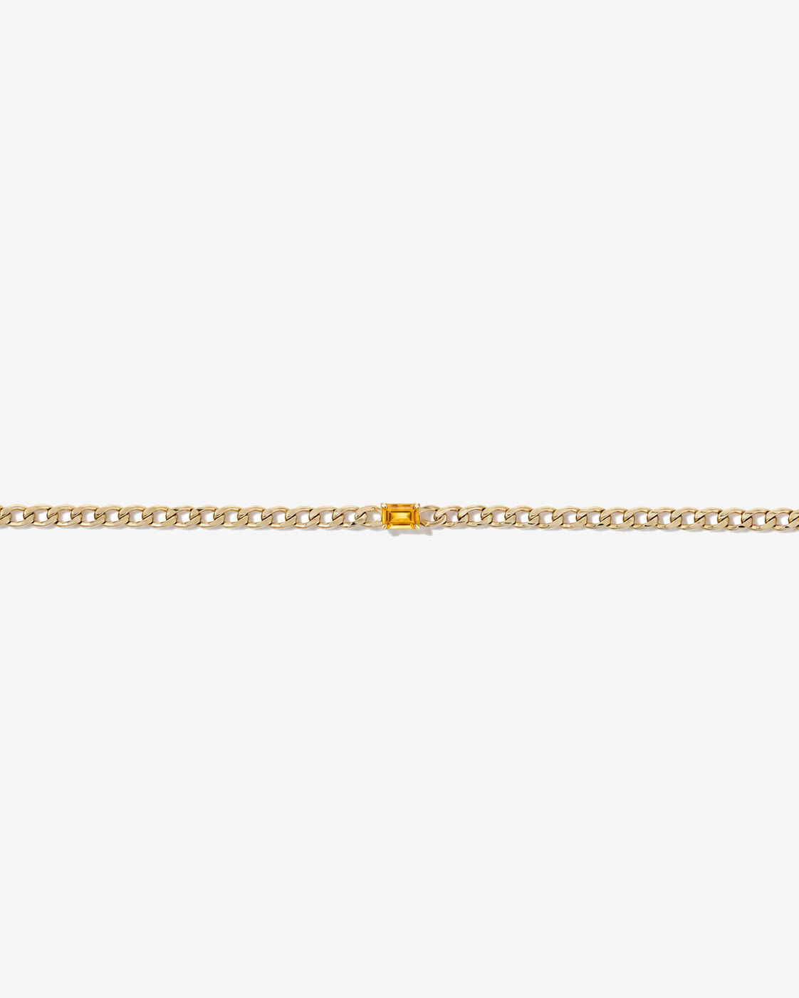 Bracelet &agrave; maillons gourmette en or jaune 10 carats avec citrine
