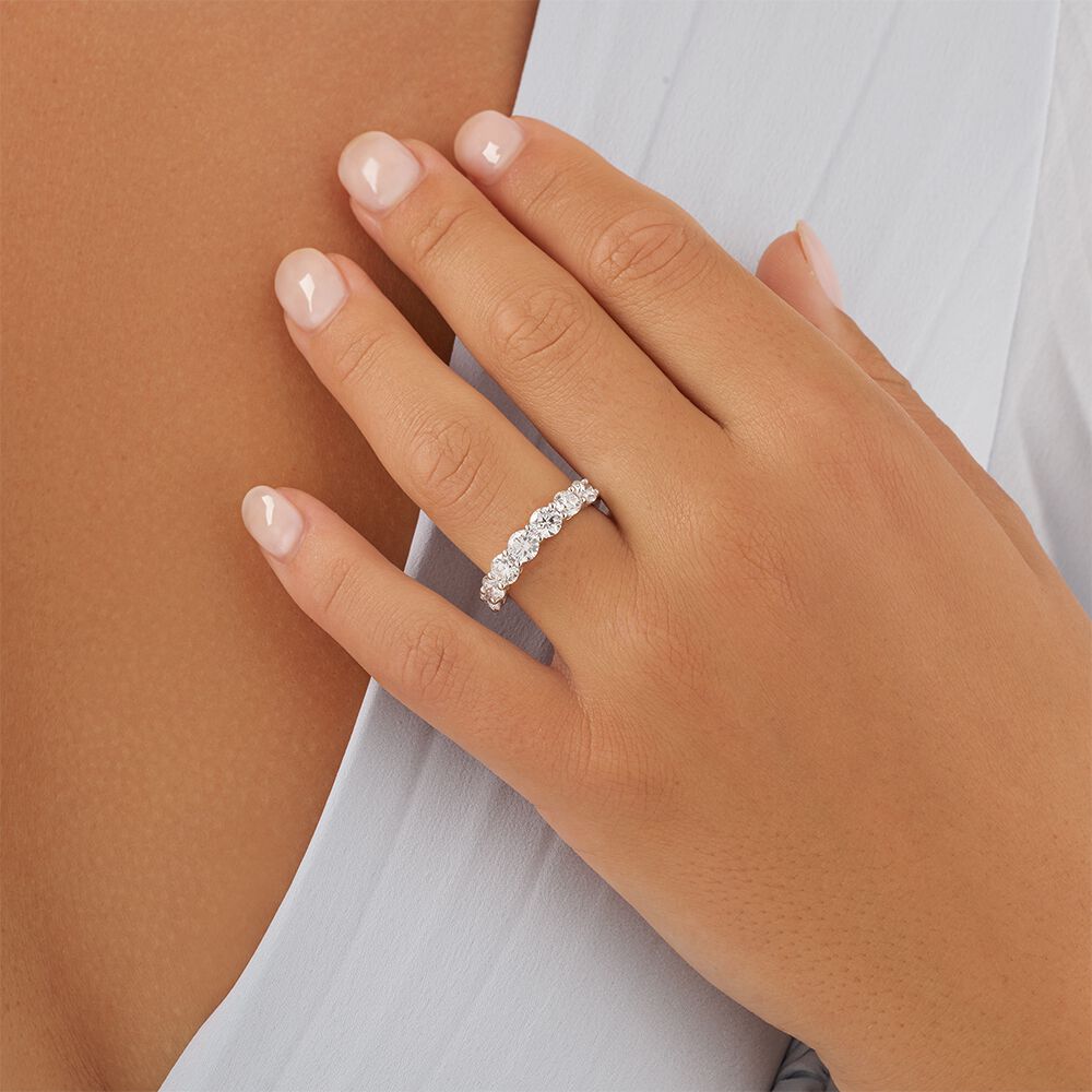 Wedding Band with 2.00 Carat TW Laboratory Grown Diamonds in 14kt White Gold