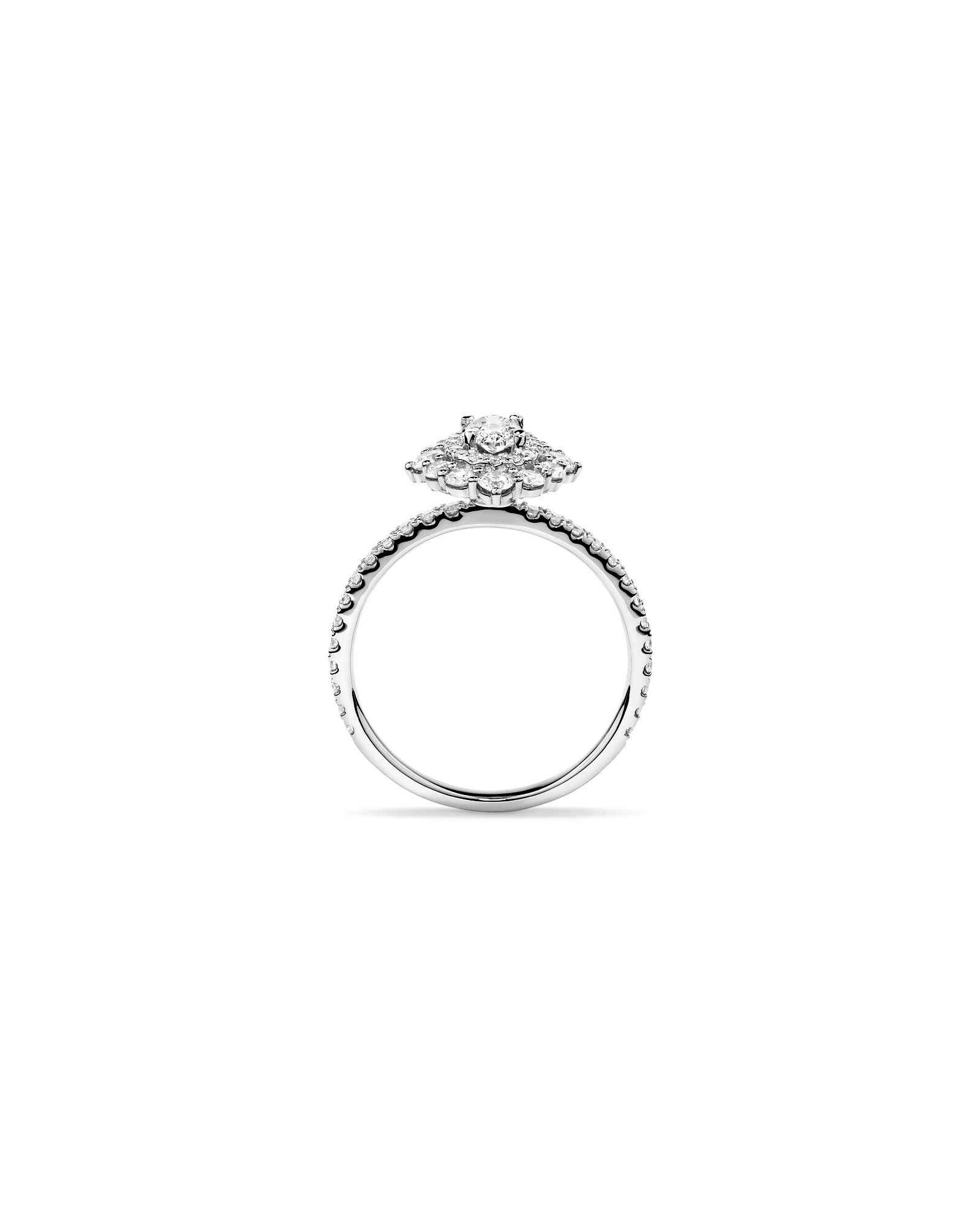 1.04 Carat TW Oval Cut Diamond Fancy Halo Engagement Ring in 14kt White Gold