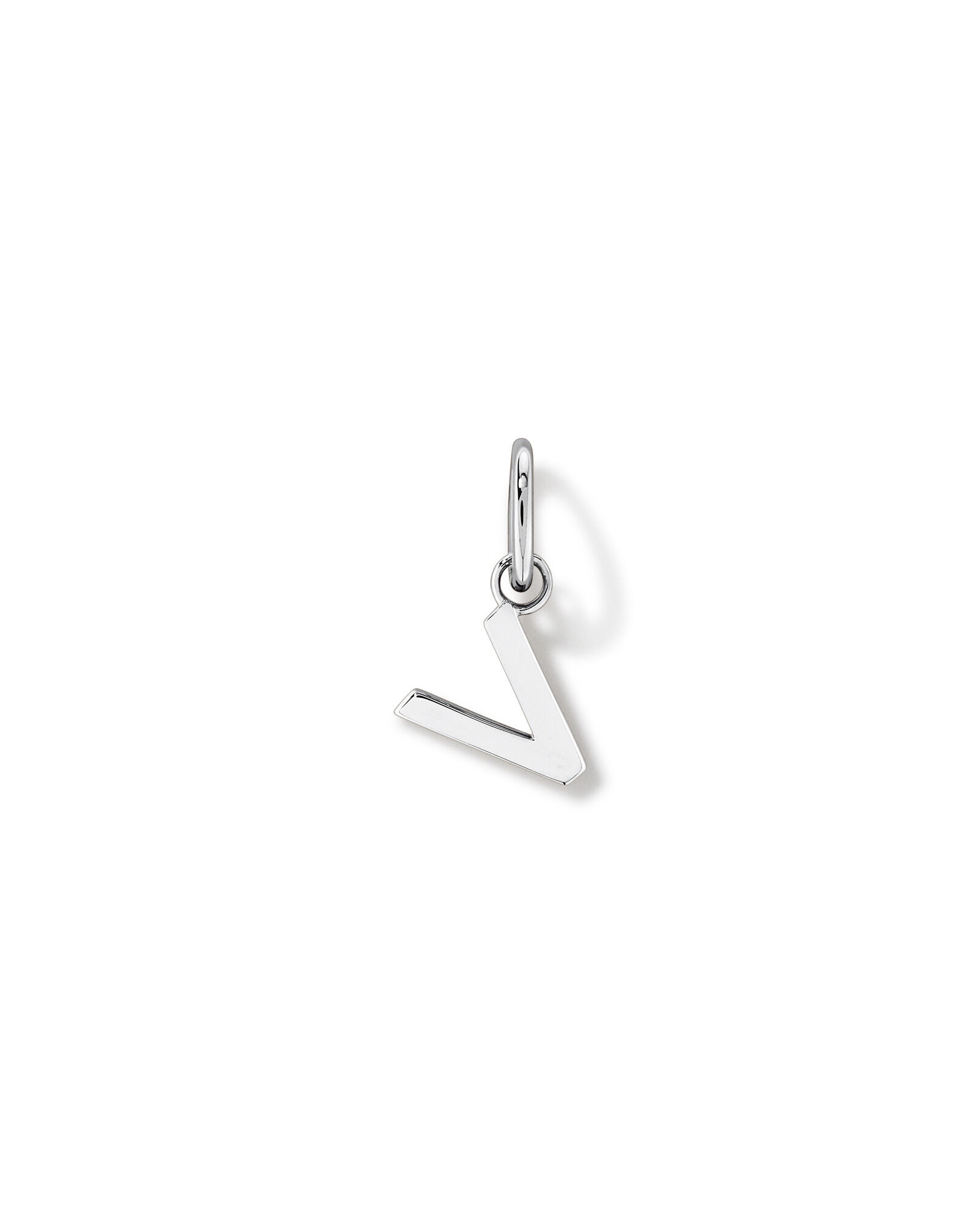 Letter V Initial Pendant in Sterling Silver