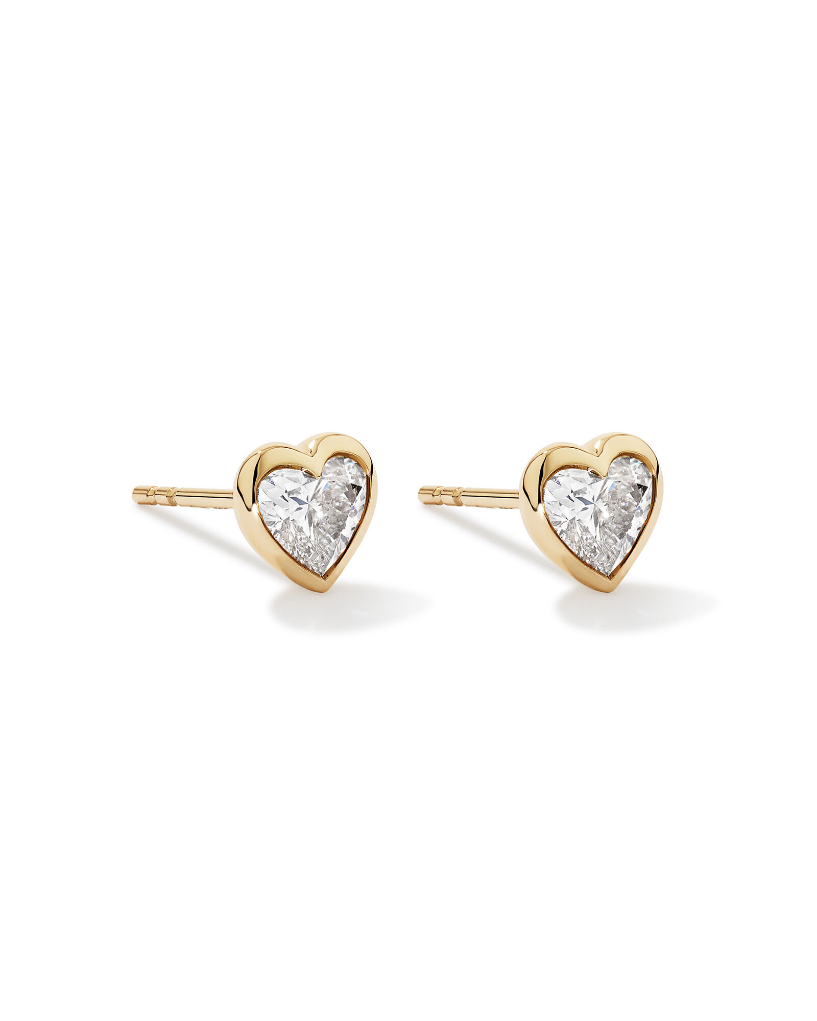 1.00 Carat TW Laboratory-Grown Diamond Heart Stud Earrings in 10kt Yellow Gold
