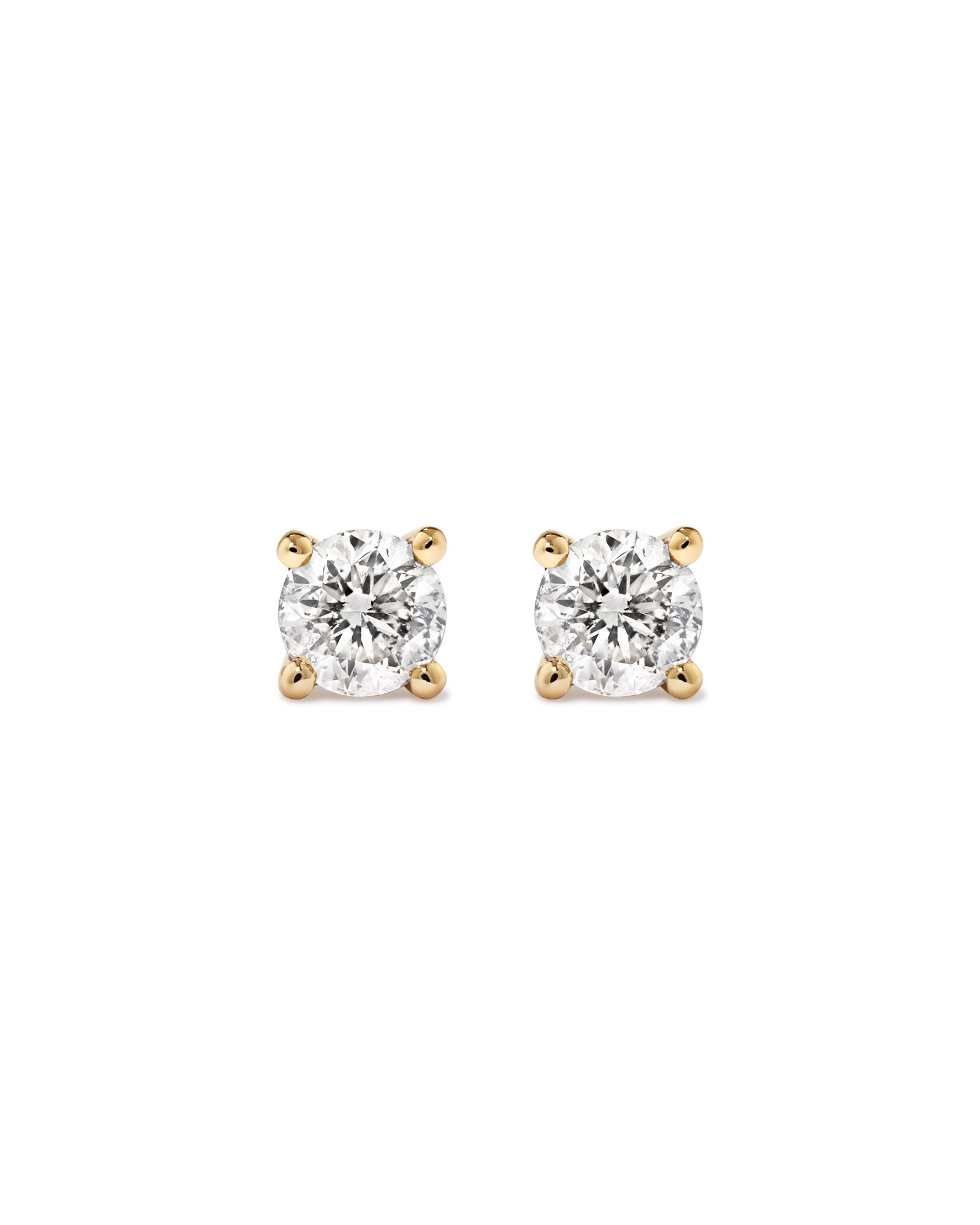 0.25 Carat TW Diamond Solitaire Stud Earrings in 18kt Yellow Gold